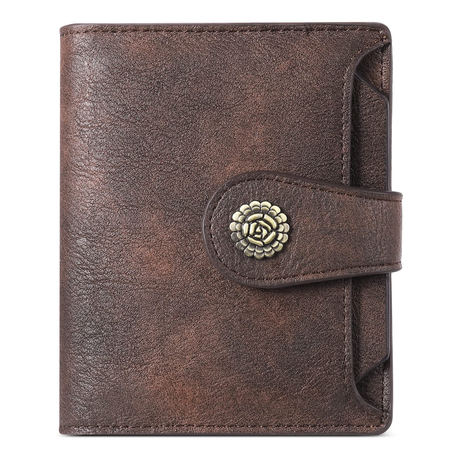 Foto 1 | Cartera Cluci Pequeña Con Bloqueo Rfid De Piel Con Triple Pliegue, Color Café - Venta Internacional.