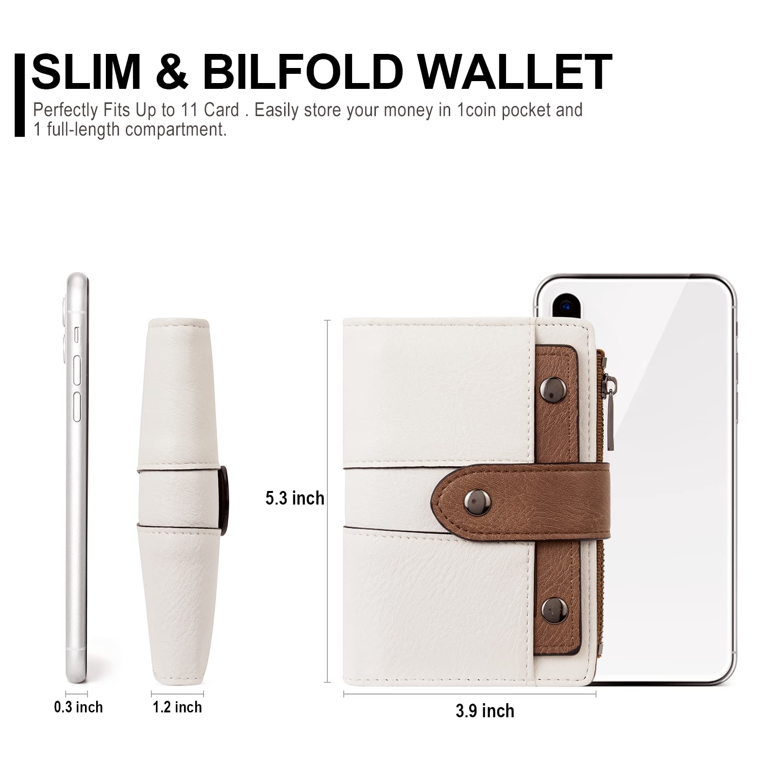 Foto 4 pulgar | Tarjetero Plegable Pequeño De Piel Wallet Cluci Para Mujer - Venta Internacional.