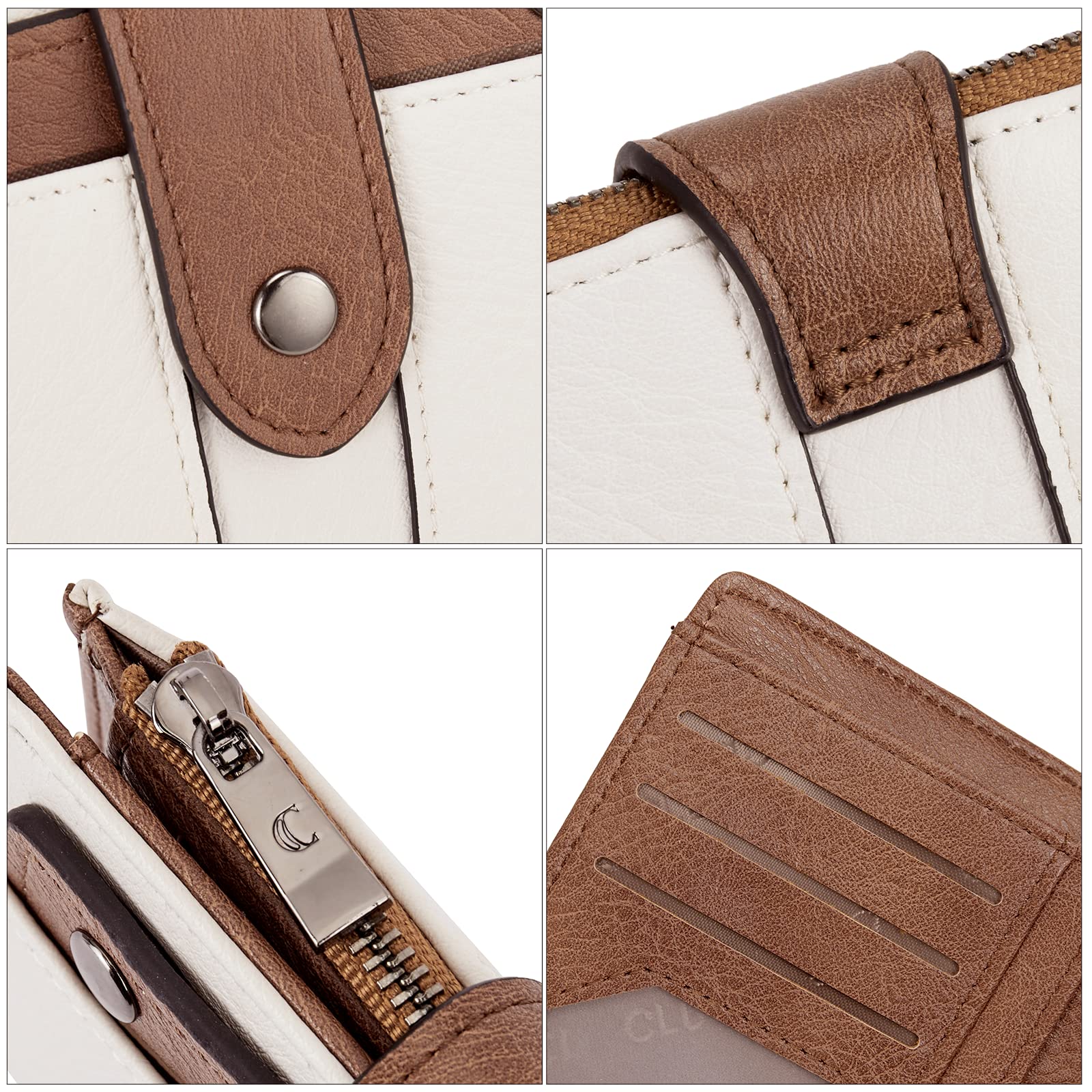 Foto 6 pulgar | Tarjetero Plegable Pequeño De Piel Wallet Cluci Para Mujer - Venta Internacional.