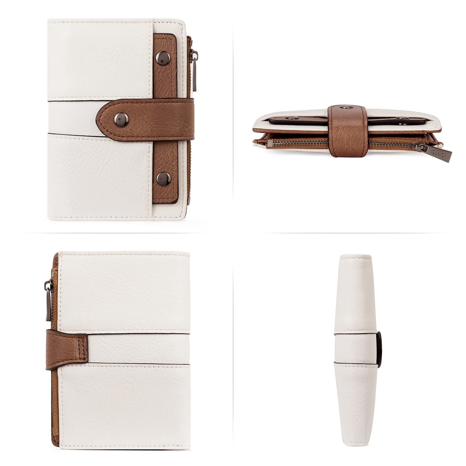 Foto 7 pulgar | Tarjetero Plegable Pequeño De Piel Wallet Cluci Para Mujer - Venta Internacional.