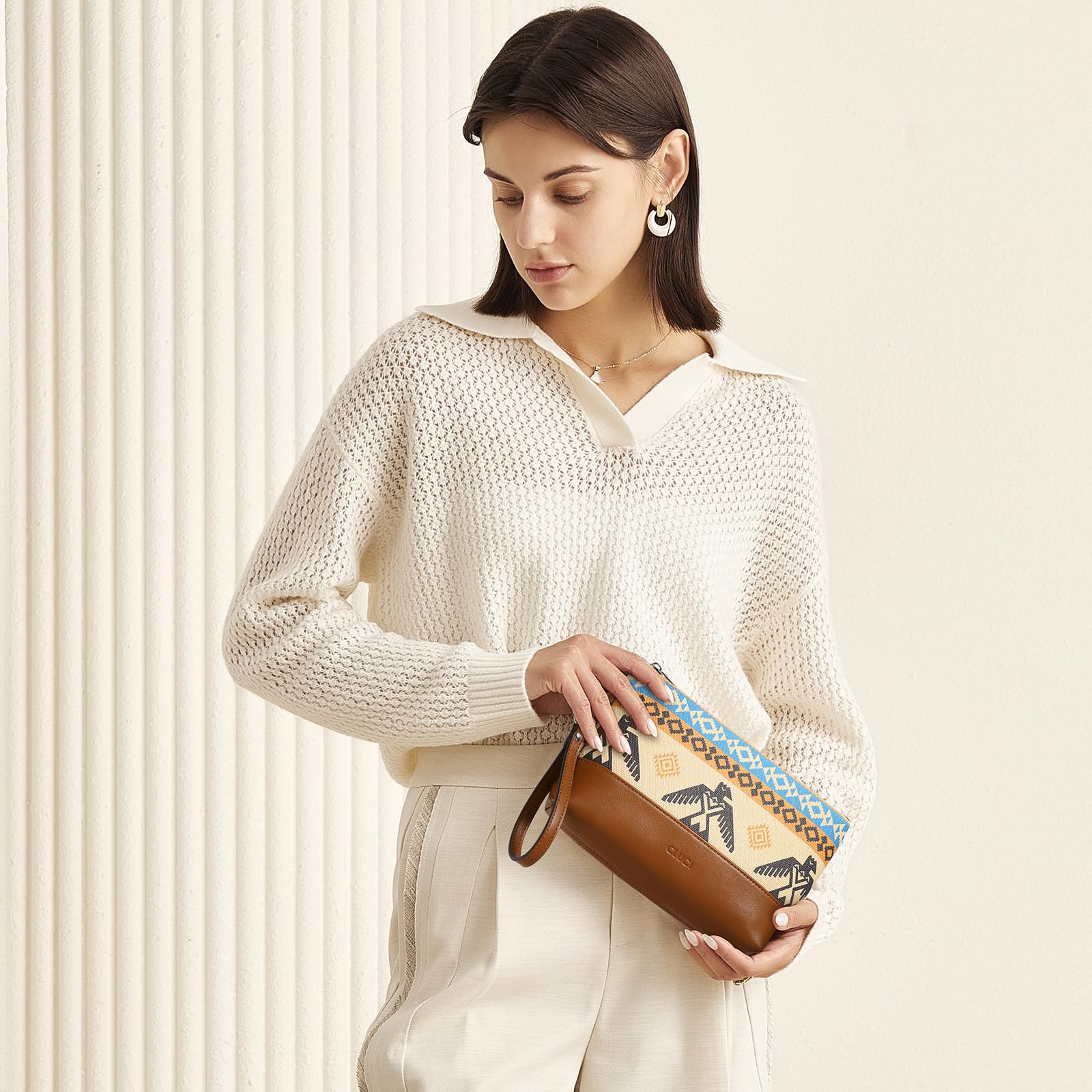 Foto 3 pulgar | Bolso De Mano Wallet Cluci De Piel De Gran Capacidad Para Mujer - Venta Internacional.