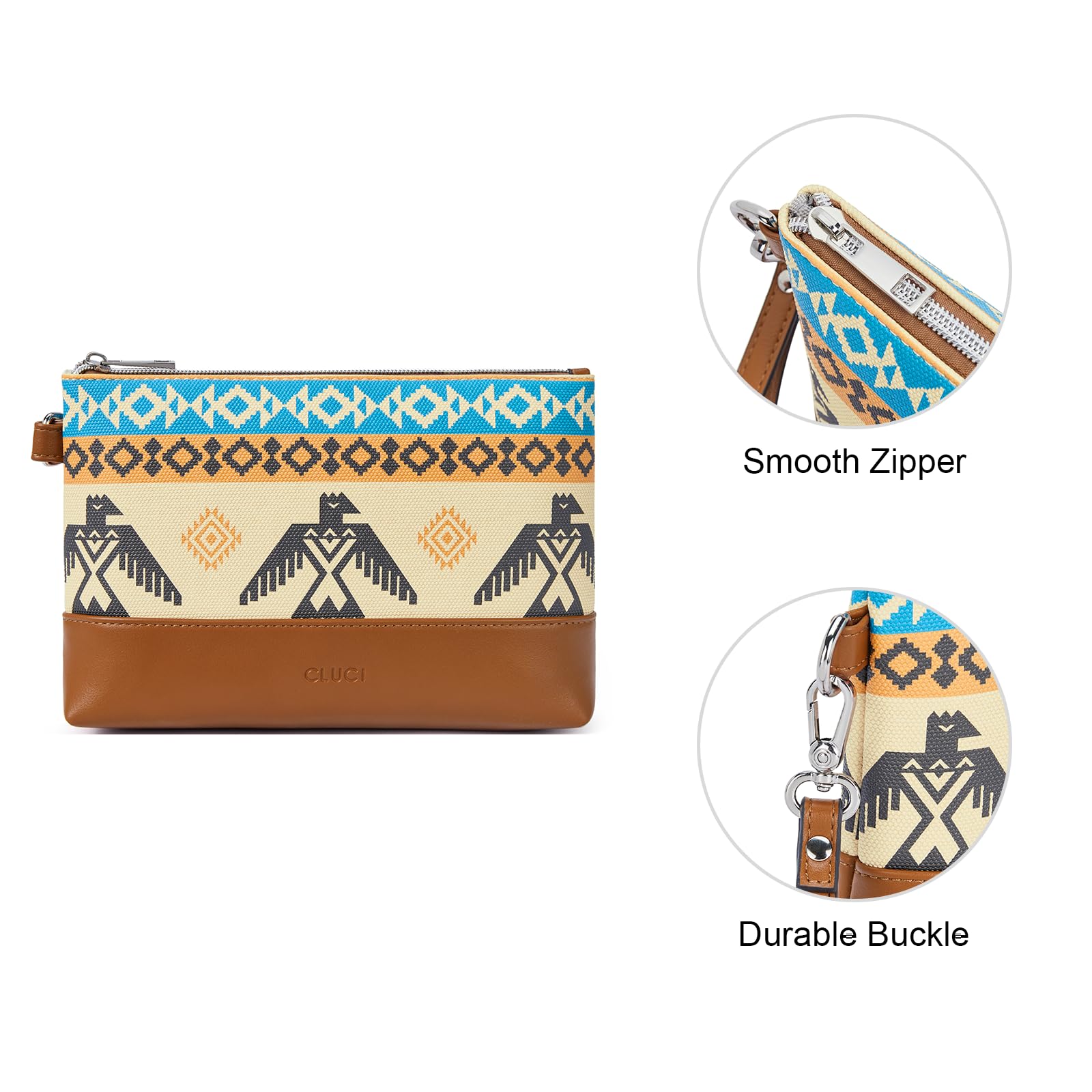 Foto 6 pulgar | Bolso De Mano Wallet Cluci De Piel De Gran Capacidad Para Mujer - Venta Internacional.