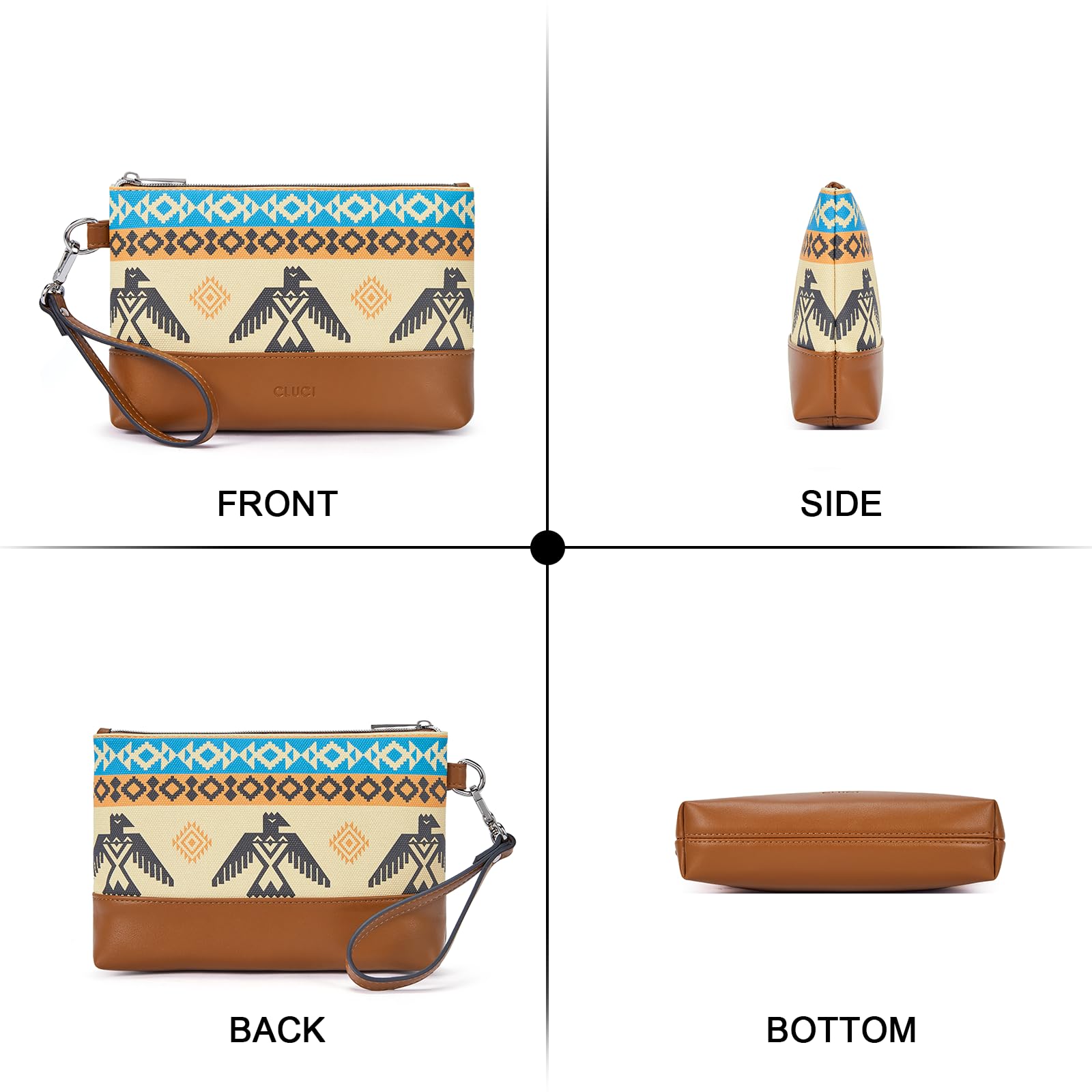 Foto 6 | Bolso De Mano Wallet Cluci De Piel De Gran Capacidad Para Mujer - Venta Internacional.