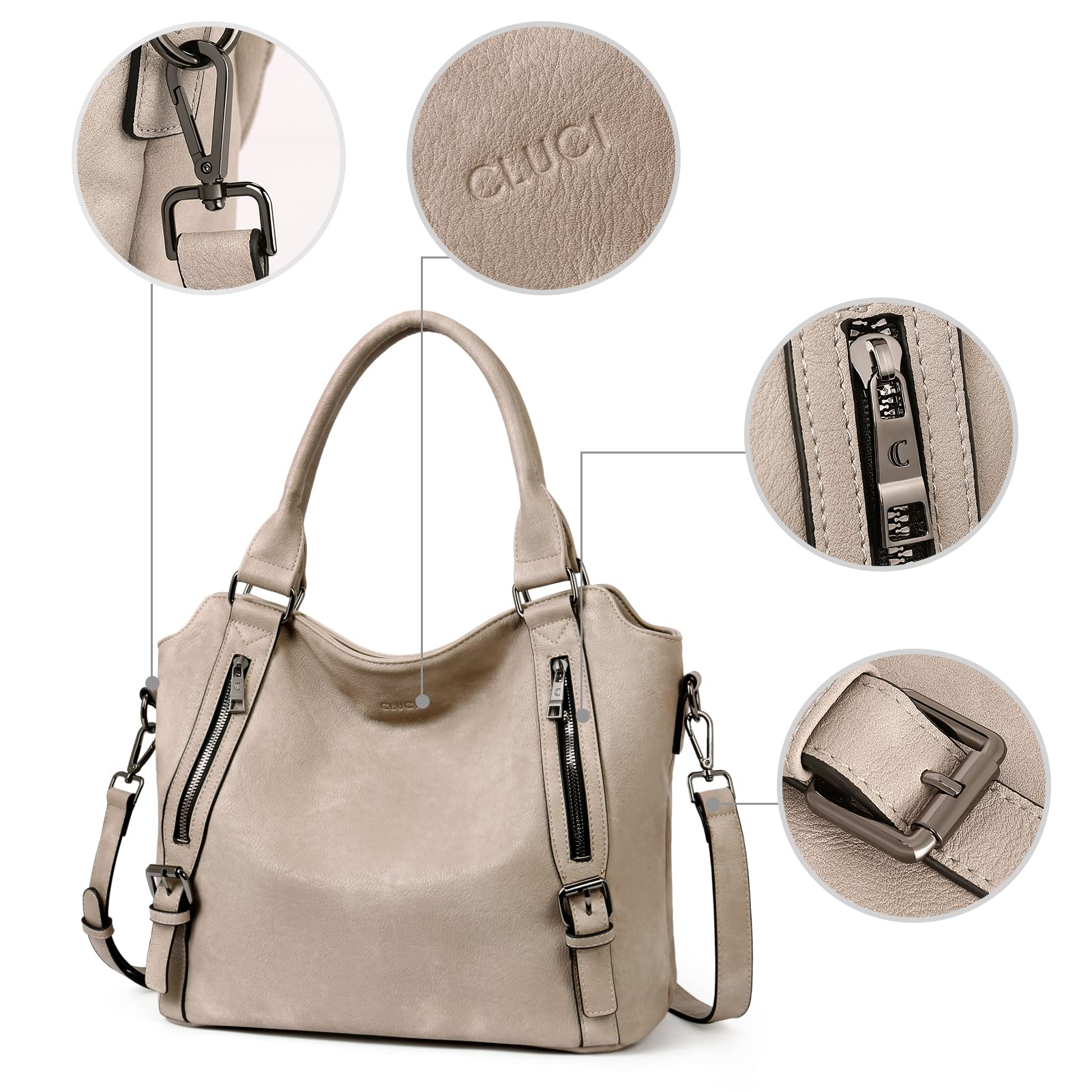 Foto 5 pulgar | Bolso De Hombro Cluci Monederos Para Mujer De Piel Vegana - Venta Internacional.