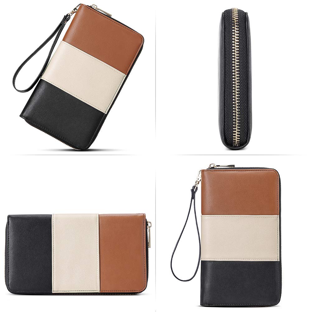 Foto 7 pulgar | Cartera Cluci Para Mujer, Grande, De Piel, Con Bloqueo Rfid, Color Negro - Venta Internacional.