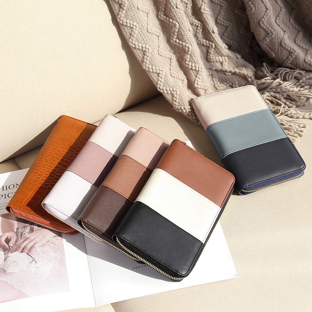 Foto 7 | Cartera Cluci Para Mujer, Grande, De Piel, Con Bloqueo Rfid, Color Negro - Venta Internacional.