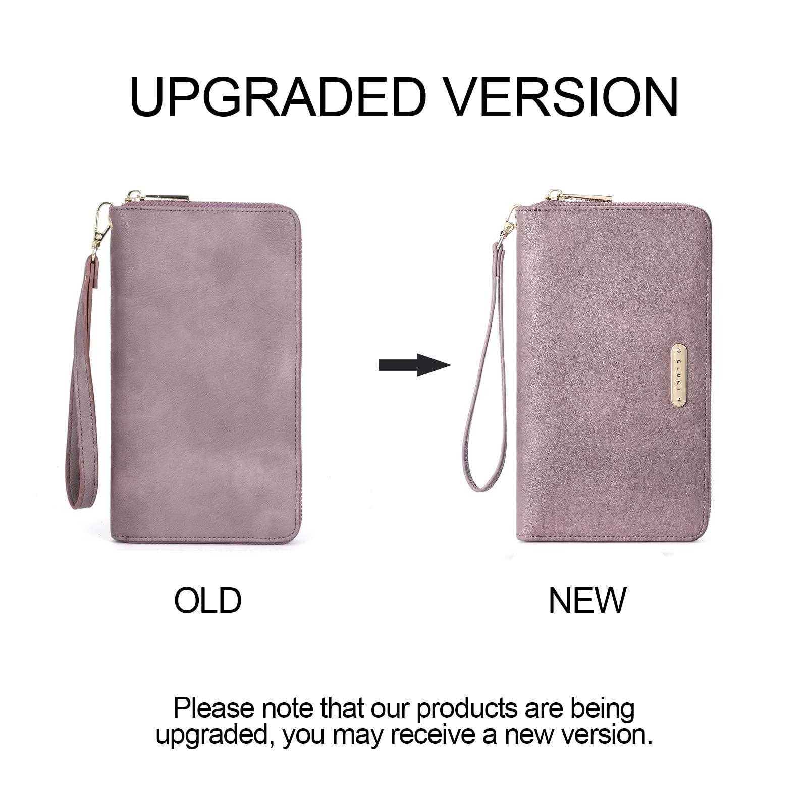 Foto 3 | Cartera Cluci Para Mujer, Grande, De Piel, Con Bloqueo Rfid, Color Morado - Venta Internacional.