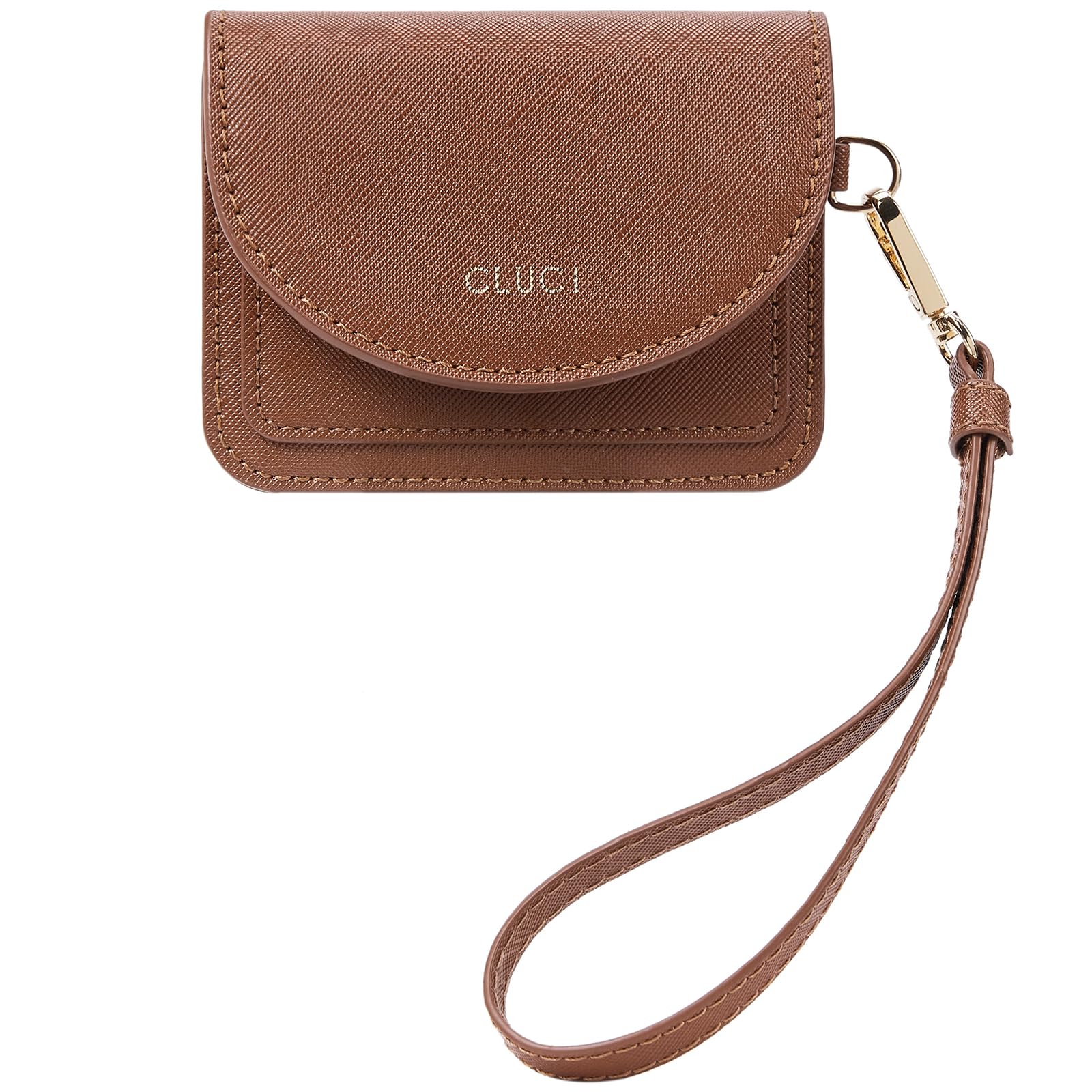 Foto 2 pulgar | Cartera Cluci Pequeña De Piel Para Mujer Con Bloqueo Rfid, Color Marrón - Venta Internacional.