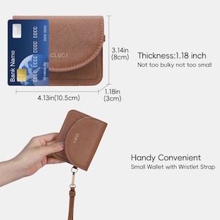Foto 5 | Cartera Cluci Pequeña De Piel Para Mujer Con Bloqueo Rfid, Color Marrón - Venta Internacional.