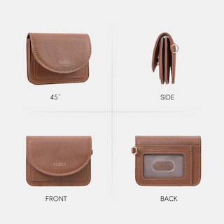 Foto 6 | Cartera Cluci Pequeña De Piel Para Mujer Con Bloqueo Rfid, Color Marrón - Venta Internacional.