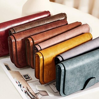 Foto 7 | Billetera Cluci De Piel Para Mujer Con Bloqueo Rfid, Triple Pliegue, Marrón - Venta Internacional.