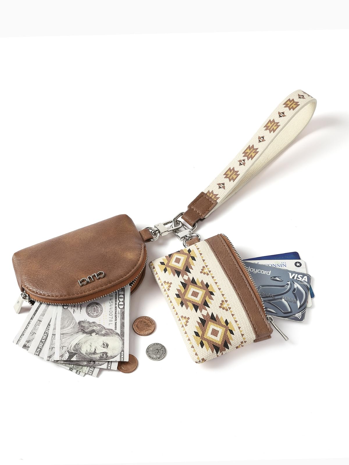Foto 7 pulgar | Cartera De Pulsera Cluci Con Doble Funda Para Mujer Y Llavero - Venta Internacional.