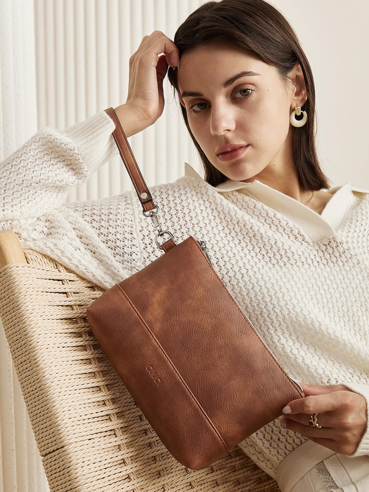 Foto 3 pulgar | Bolso De Mano Wallet Cluci De Piel De Gran Capacidad Para Mujer - Venta Internacional.