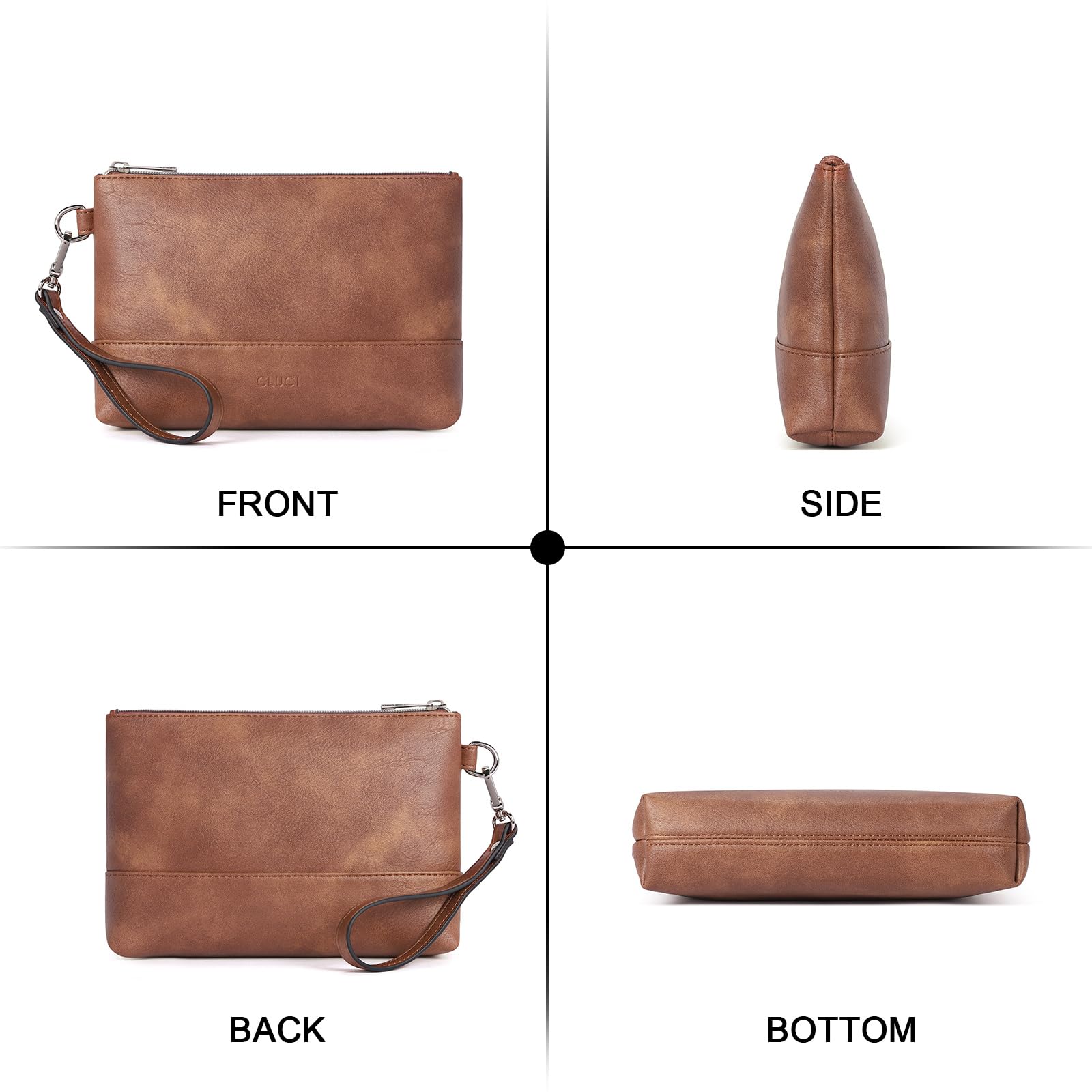 Foto 7 pulgar | Bolso De Mano Wallet Cluci De Piel De Gran Capacidad Para Mujer - Venta Internacional.