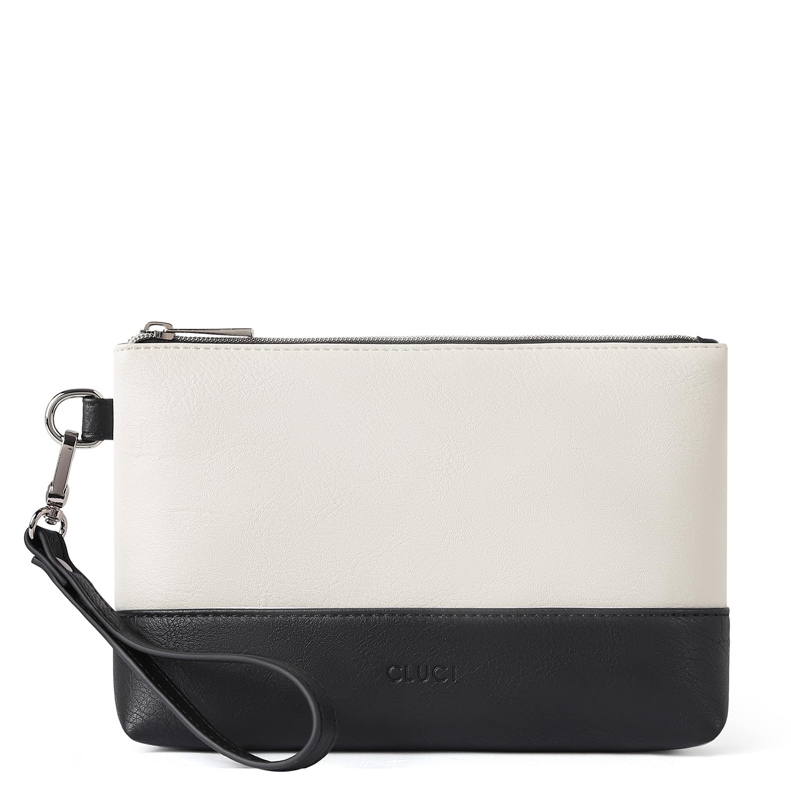 Pulsera De Piel Wallet Cluci Para Mujer De Gran Capacidad, Color Blanco Roto - Venta Internacional.