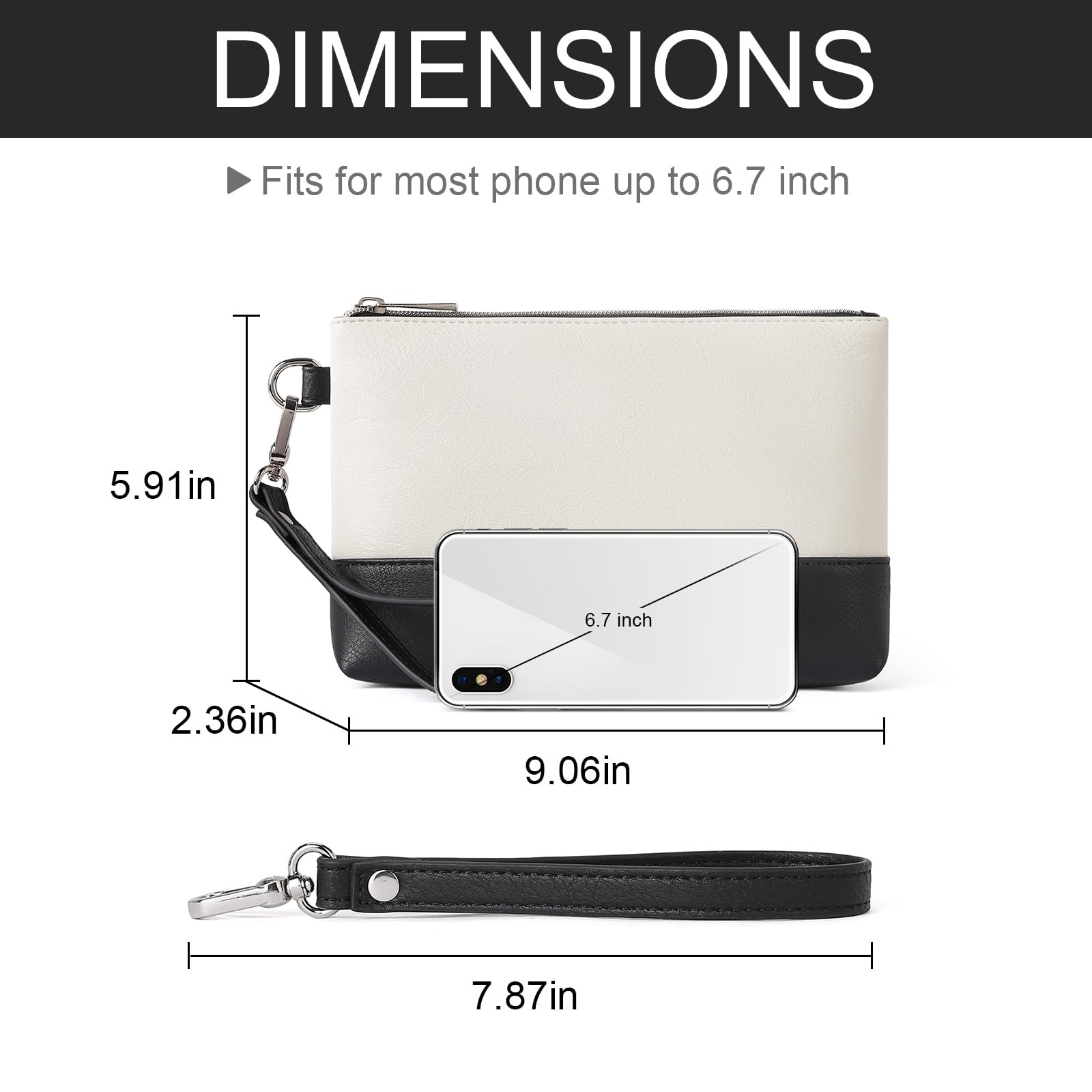 Foto 4 pulgar | Pulsera De Piel Wallet Cluci Para Mujer De Gran Capacidad, Color Blanco Roto - Venta Internacional.