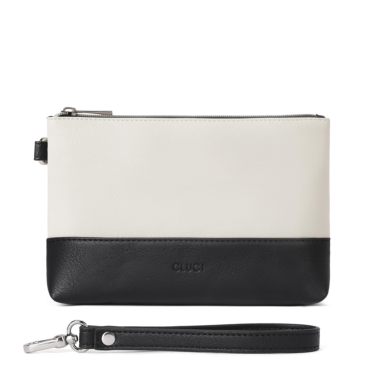 Foto 7 | Pulsera De Piel Wallet Cluci Para Mujer De Gran Capacidad, Color Blanco Roto - Venta Internacional.