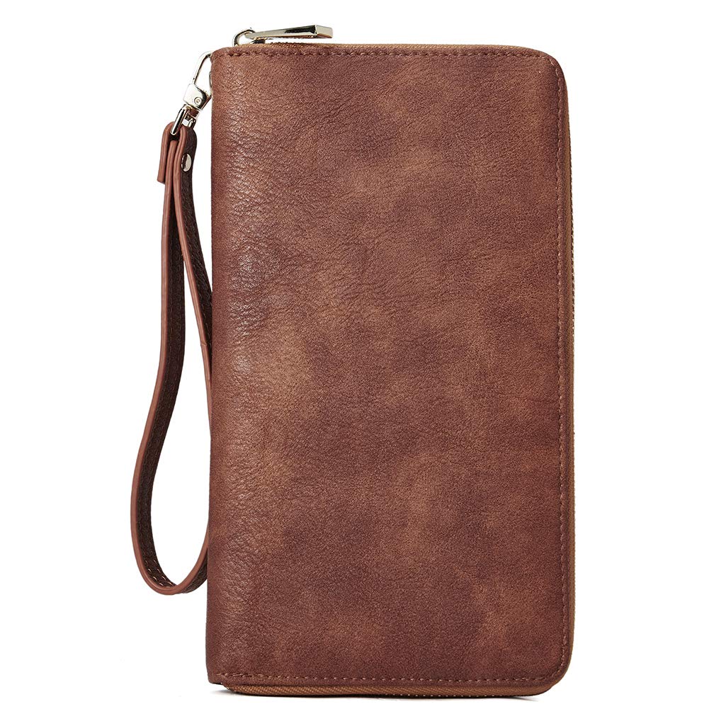 Foto 2 pulgar | Cartera Cluci Para Mujer, Grande, De Piel, Con Bloqueo Rfid, Color Marrón - Venta Internacional.