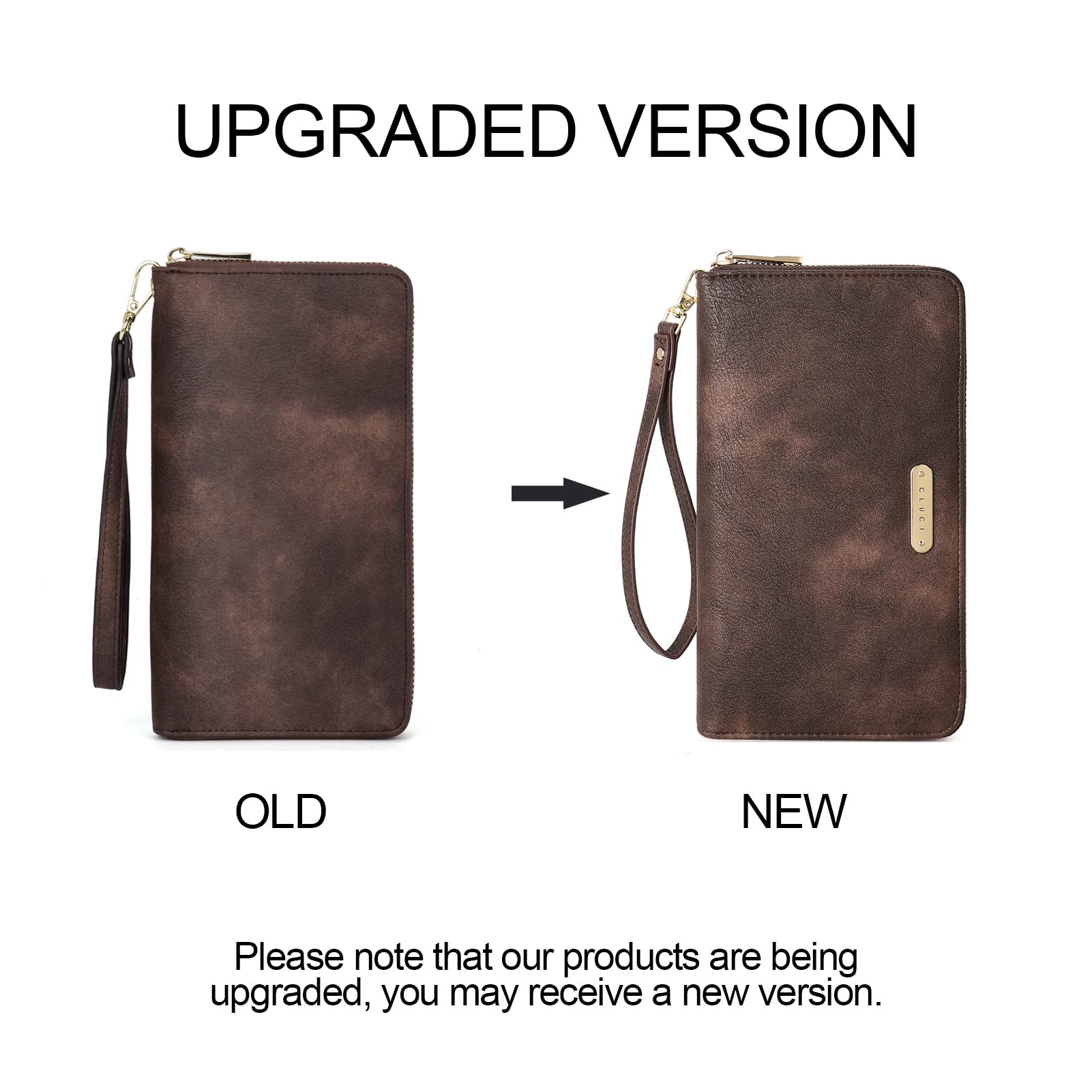 Foto 5 | Cartera Cluci Para Mujer, Grande, De Piel, Con Bloqueo Rfid, Color Café - Venta Internacional.