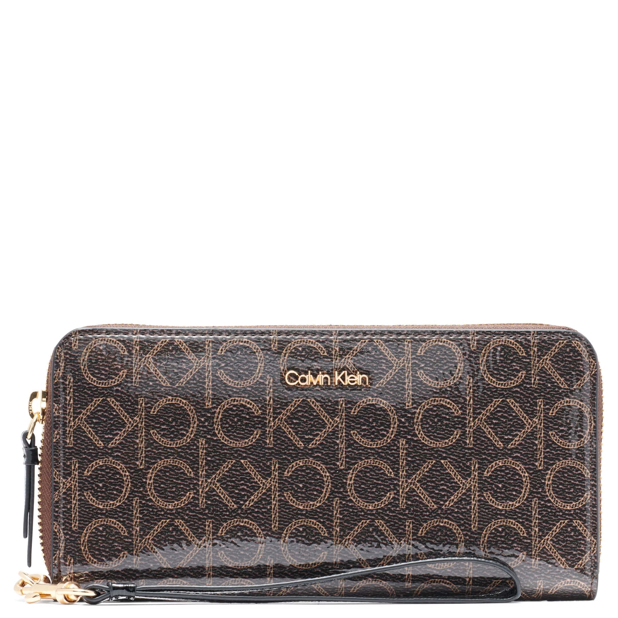 Foto 2 pulgar | Cartera Calvin Klein Key Item Saffiano Continental Brown - Venta Internacional.