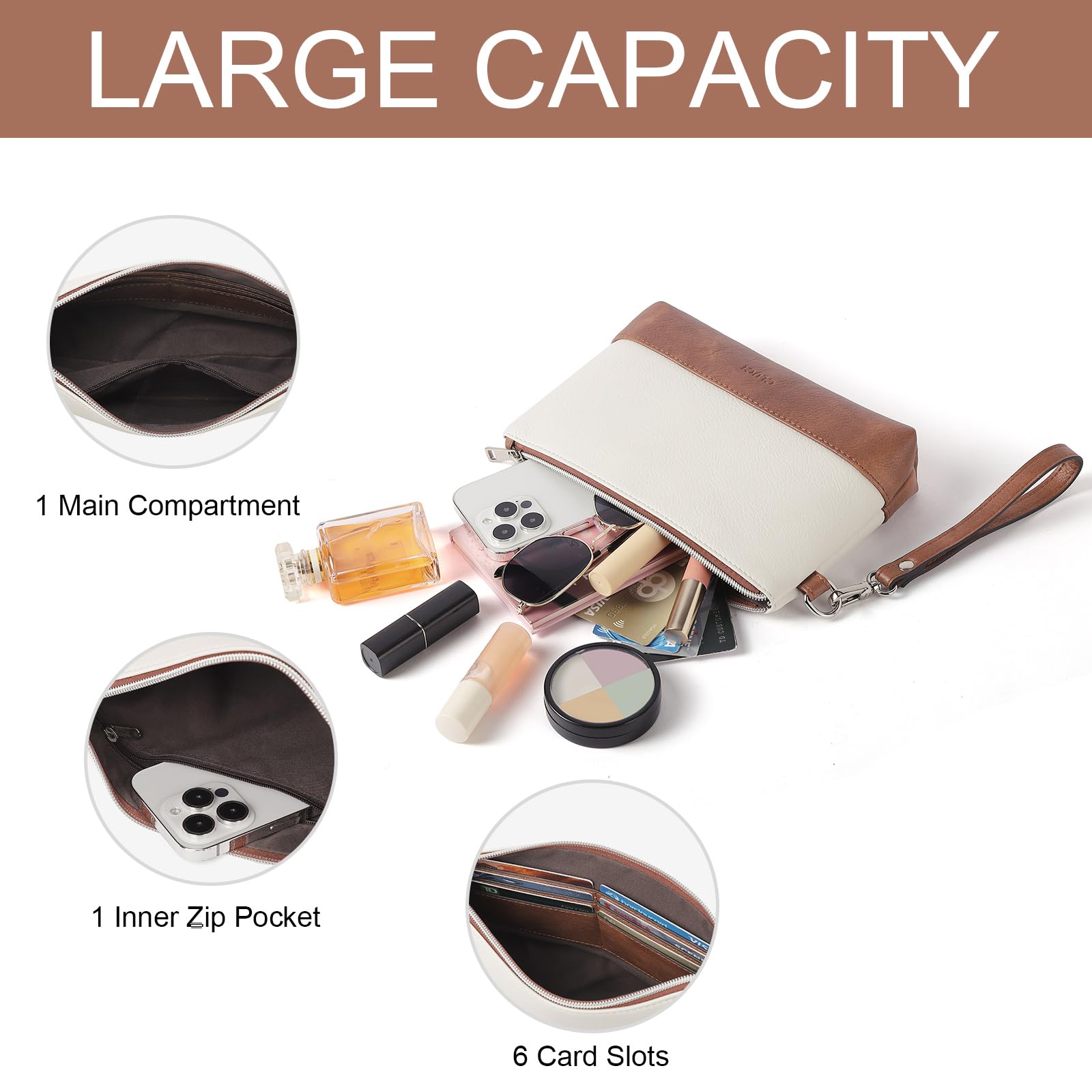 Foto 5 pulgar | Bolso de Mano Wallet Cluci de Piel para Mujer - Venta Internacional
