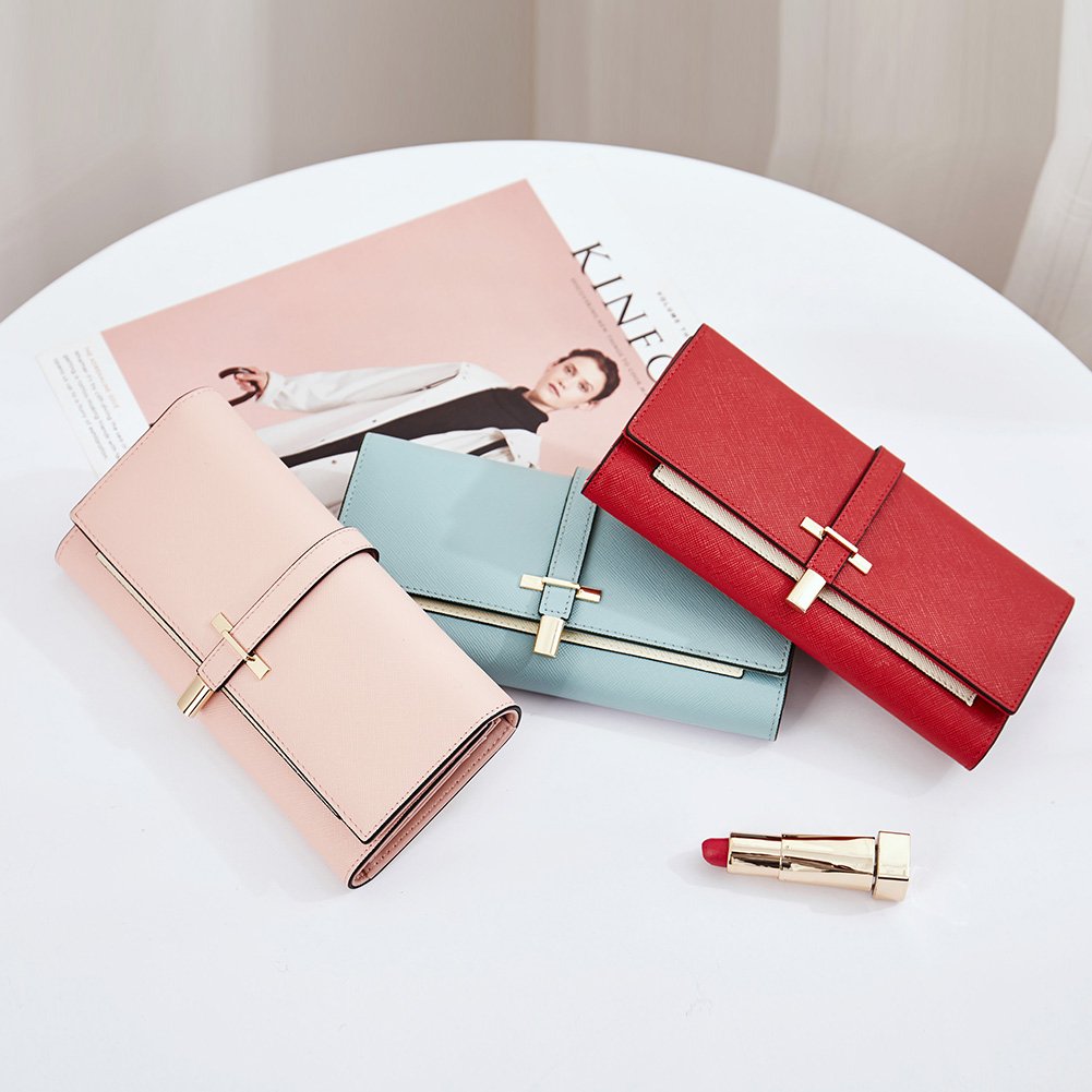 Foto 8 pulgar | Cartera Cluci De Piel Con Tres Pliegues, Color Rojo Vino, Para Mujer - Venta Internacional.