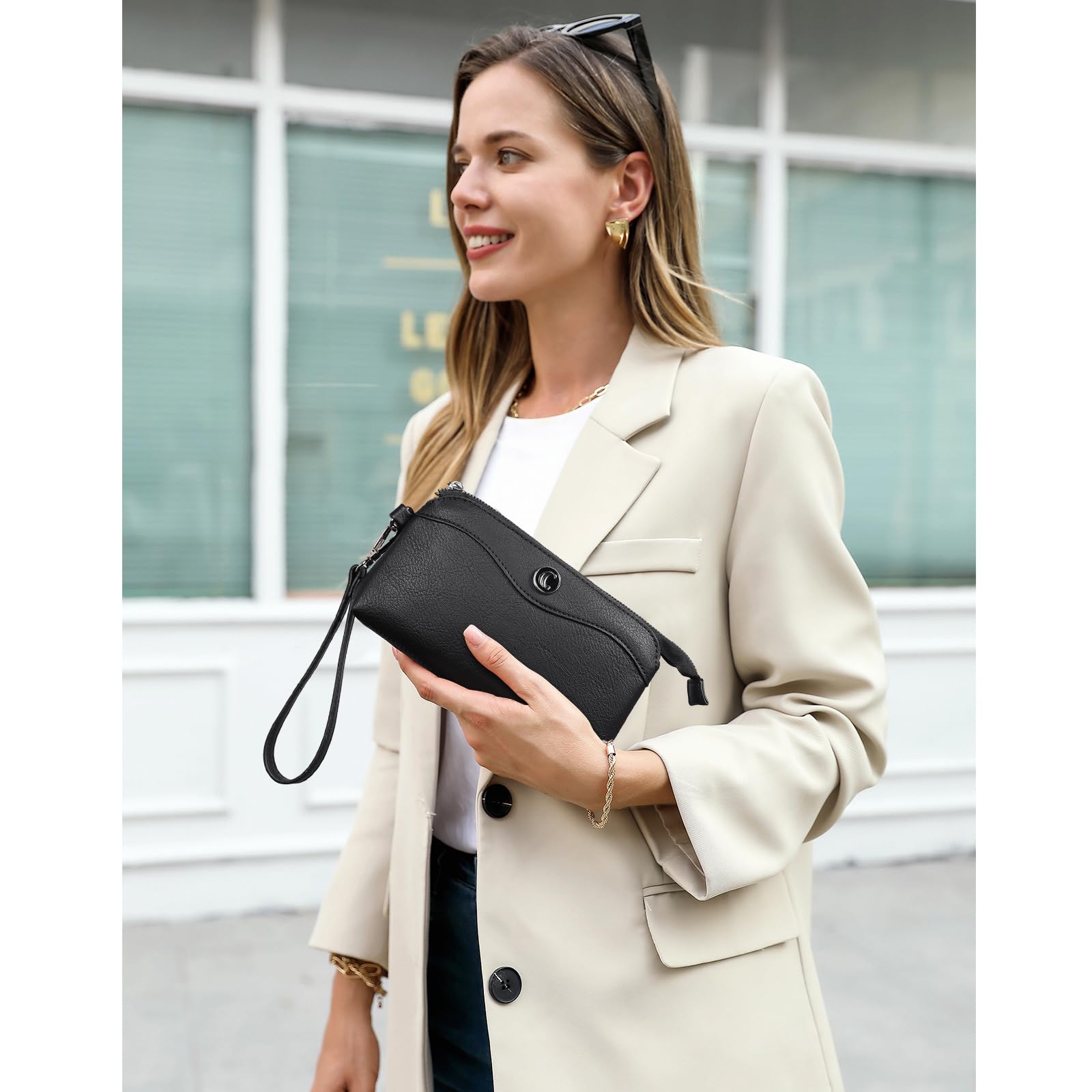 Foto 3 pulgar | Cartera De Pulsera Cluci Para Teléfono Móvil De Viaje, Bolso De Piel Para Mujer - Venta Internacional.