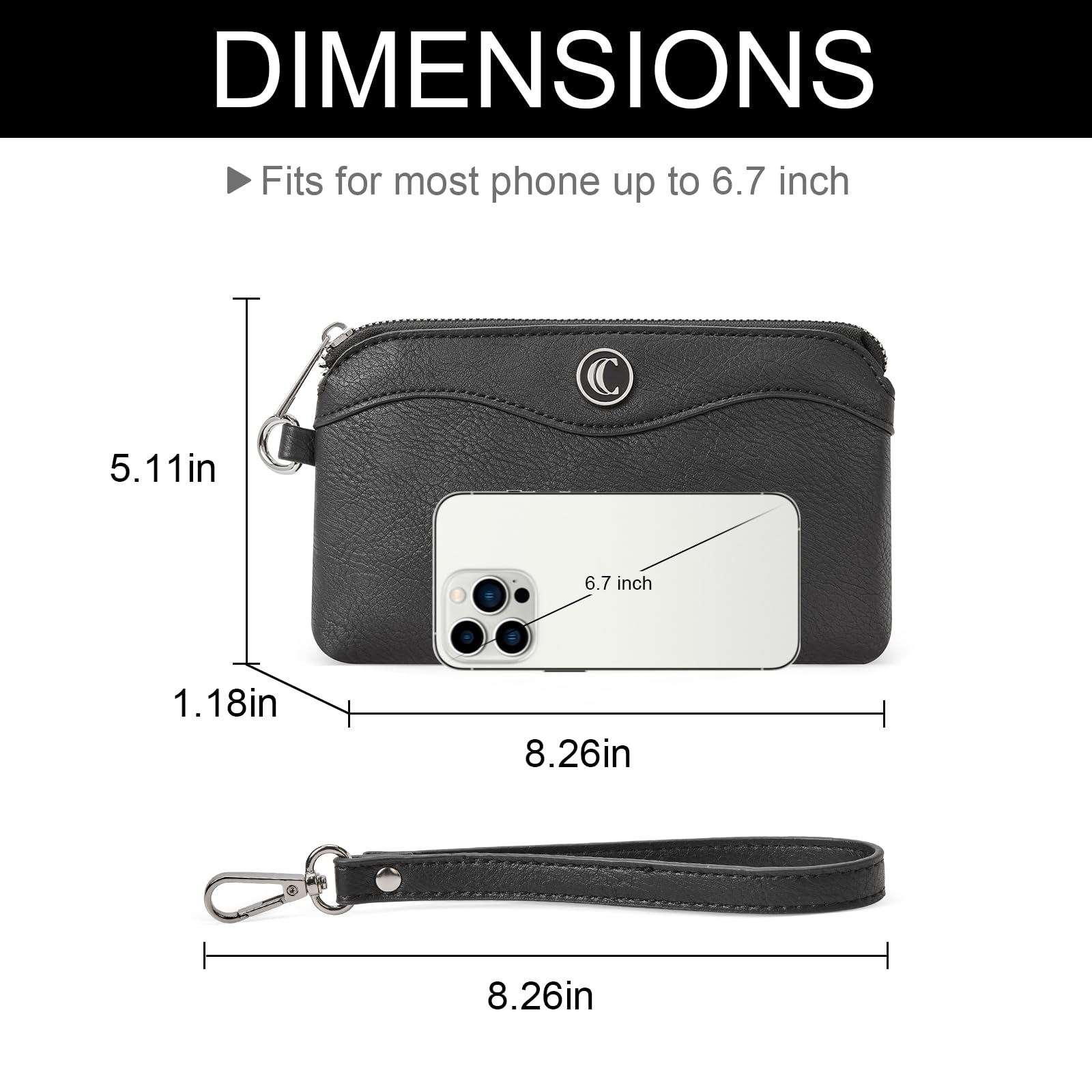 Foto 3 | Cartera De Pulsera Cluci Para Teléfono Móvil De Viaje, Bolso De Piel Para Mujer - Venta Internacional.