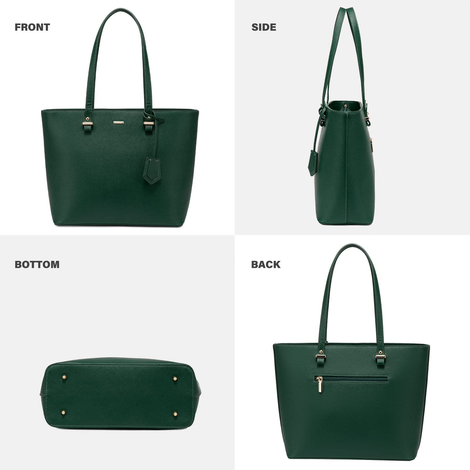 Foto 6 pulgar | Juego De Bolsos Lovevook De 3 Piezas De Cuero Sintético Verde Oscuro - Venta Internacional.