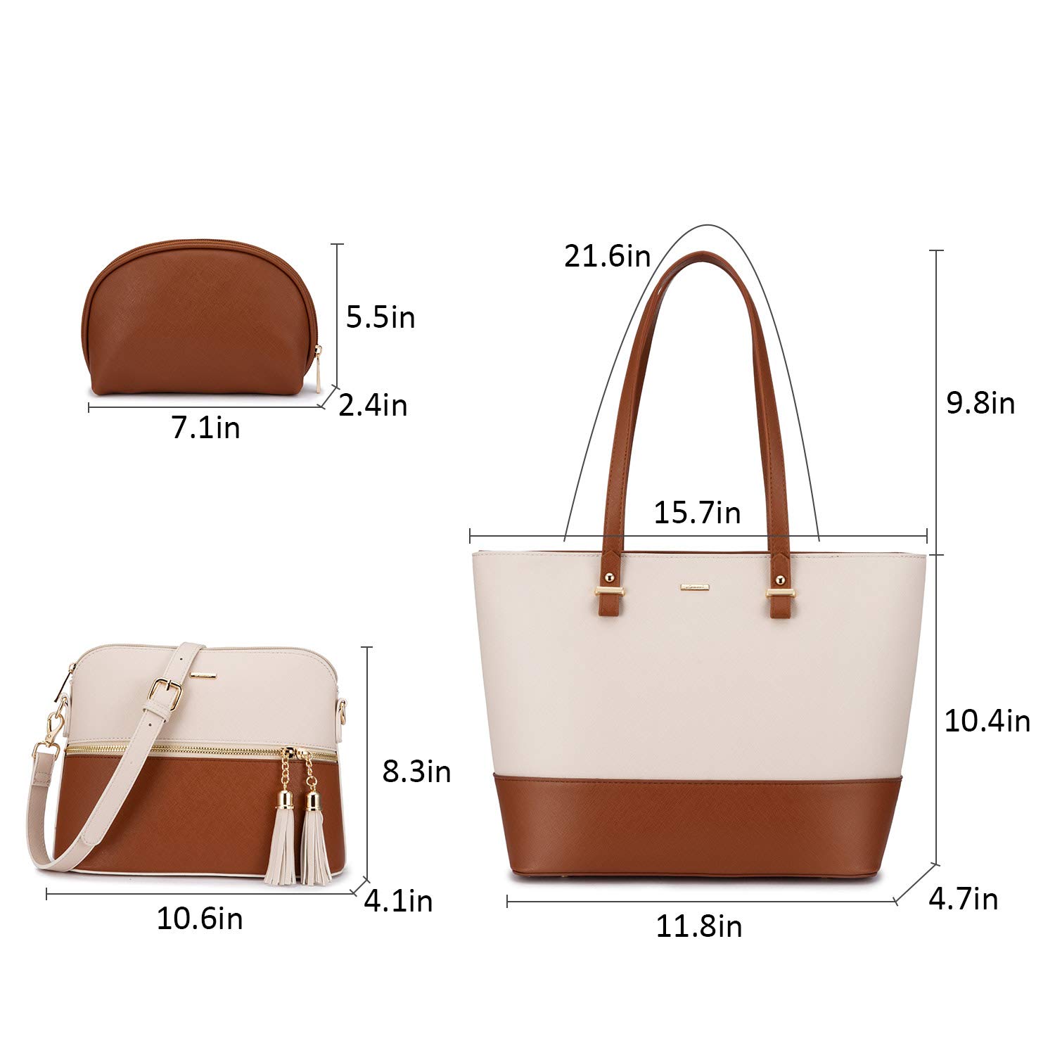 Foto 5 pulgar | Set De 3 Bolsos Lovevook De Piel Sintética Para Mujer - Venta Internacional.