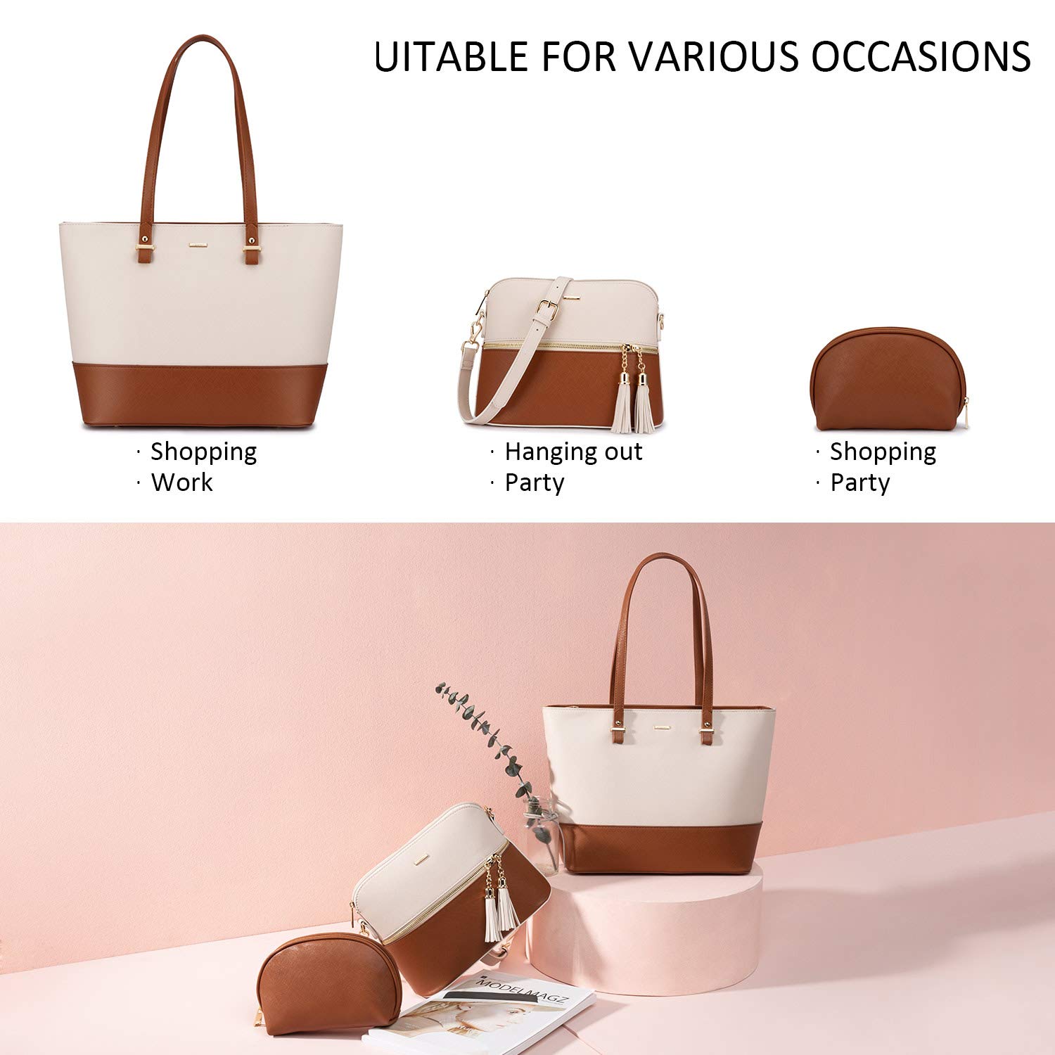 Foto 7 pulgar | Set De 3 Bolsos Lovevook De Piel Sintética Para Mujer - Venta Internacional.