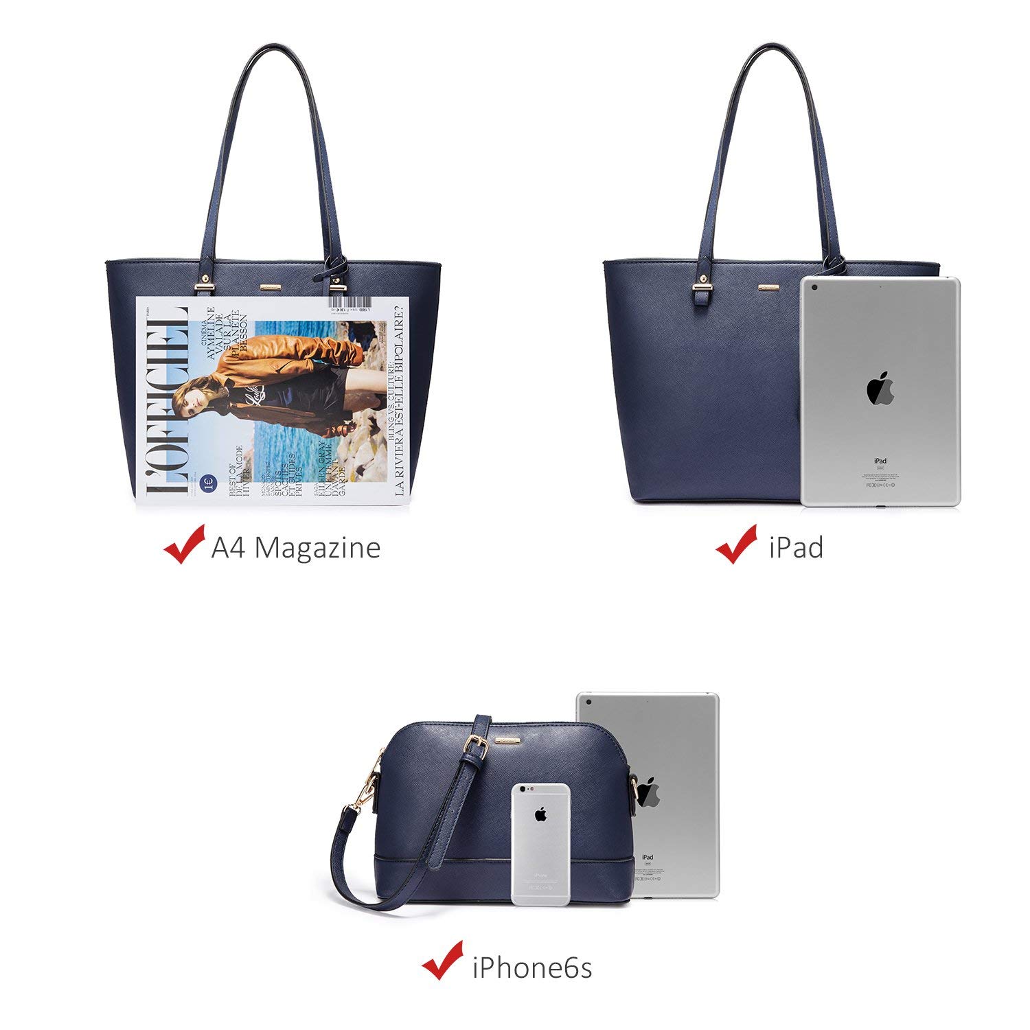 Foto 6 pulgar | Set De 3 Bolsos Lovevook De Piel Sintética Para Mujer - Venta Internacional.
