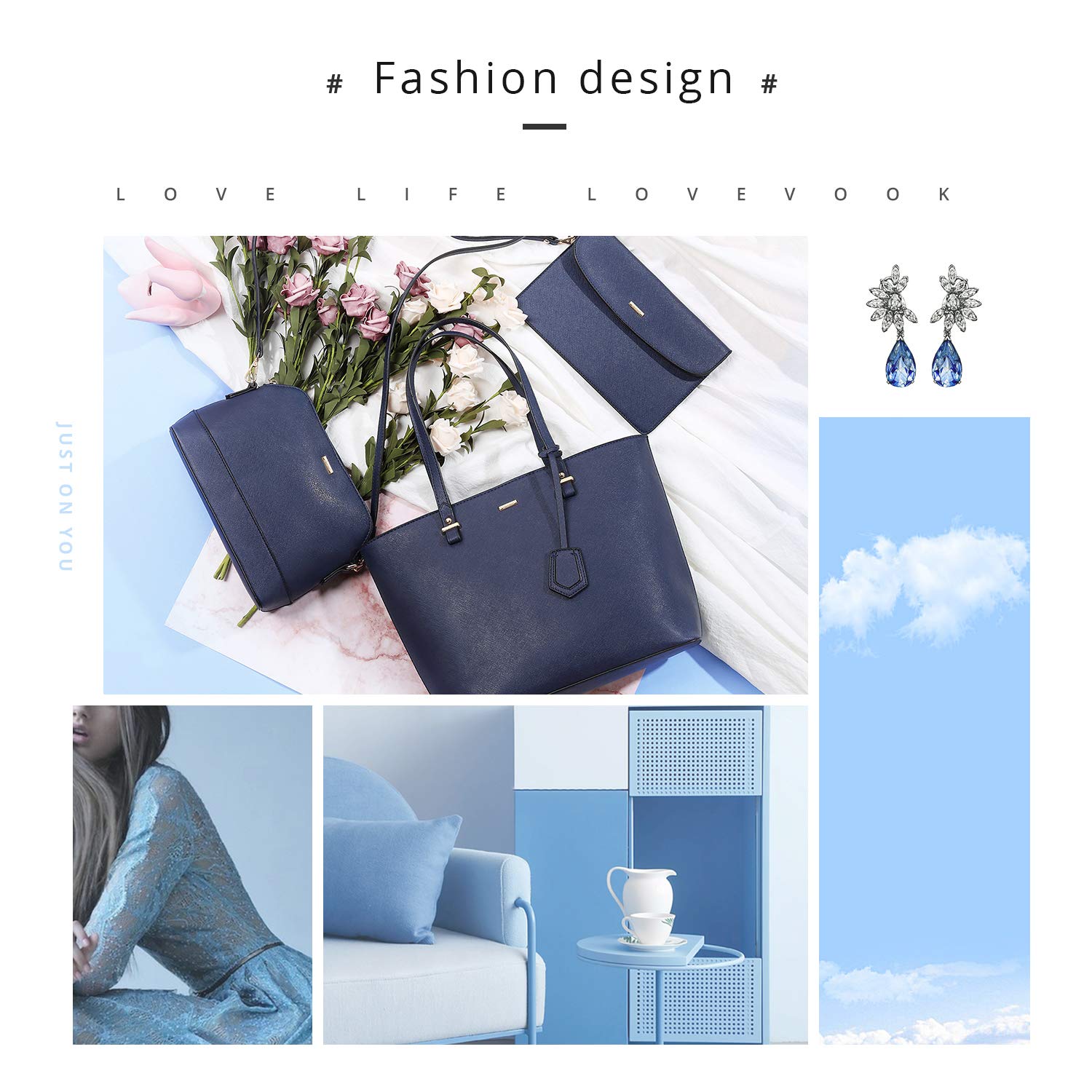 Foto 6 | Set De 3 Bolsos Lovevook De Piel Sintética Para Mujer - Venta Internacional.