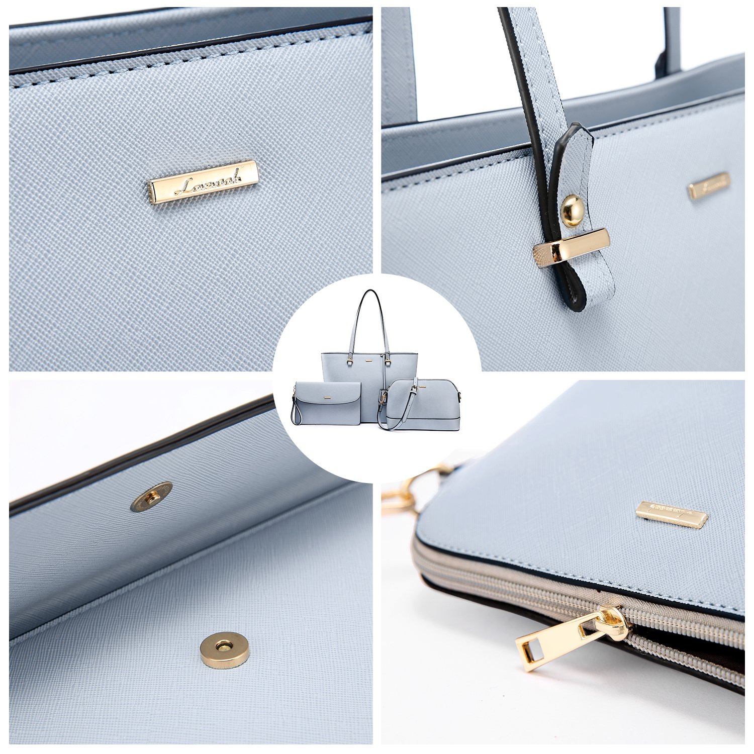 Foto 6 | Set De 3 Bolsos Lovevook De Piel Sintética Para Mujer - Venta Internacional.