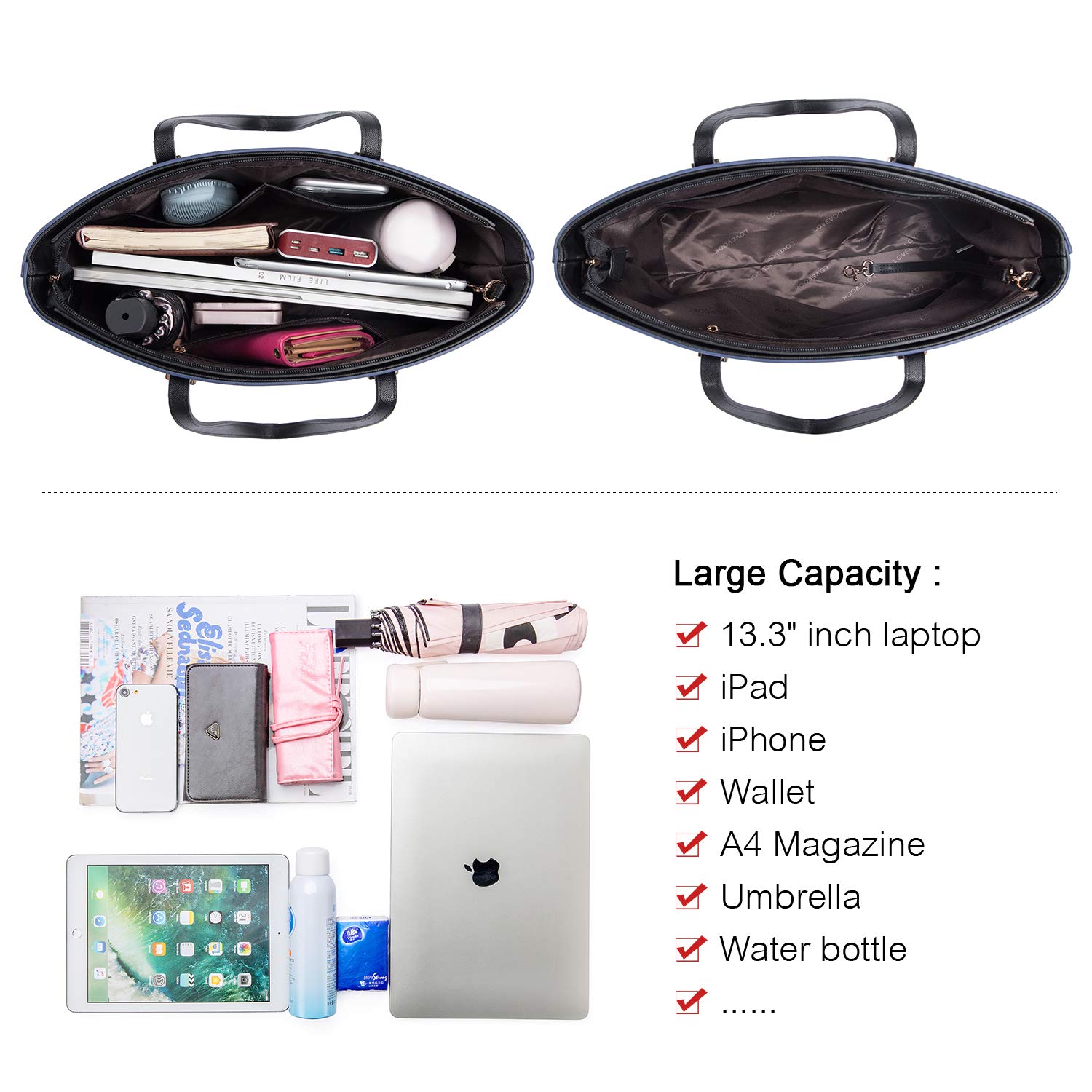 Foto 4 pulgar | Set De 3 Bolsos Lovevook De Piel Sintética Para Mujer - Venta Internacional.