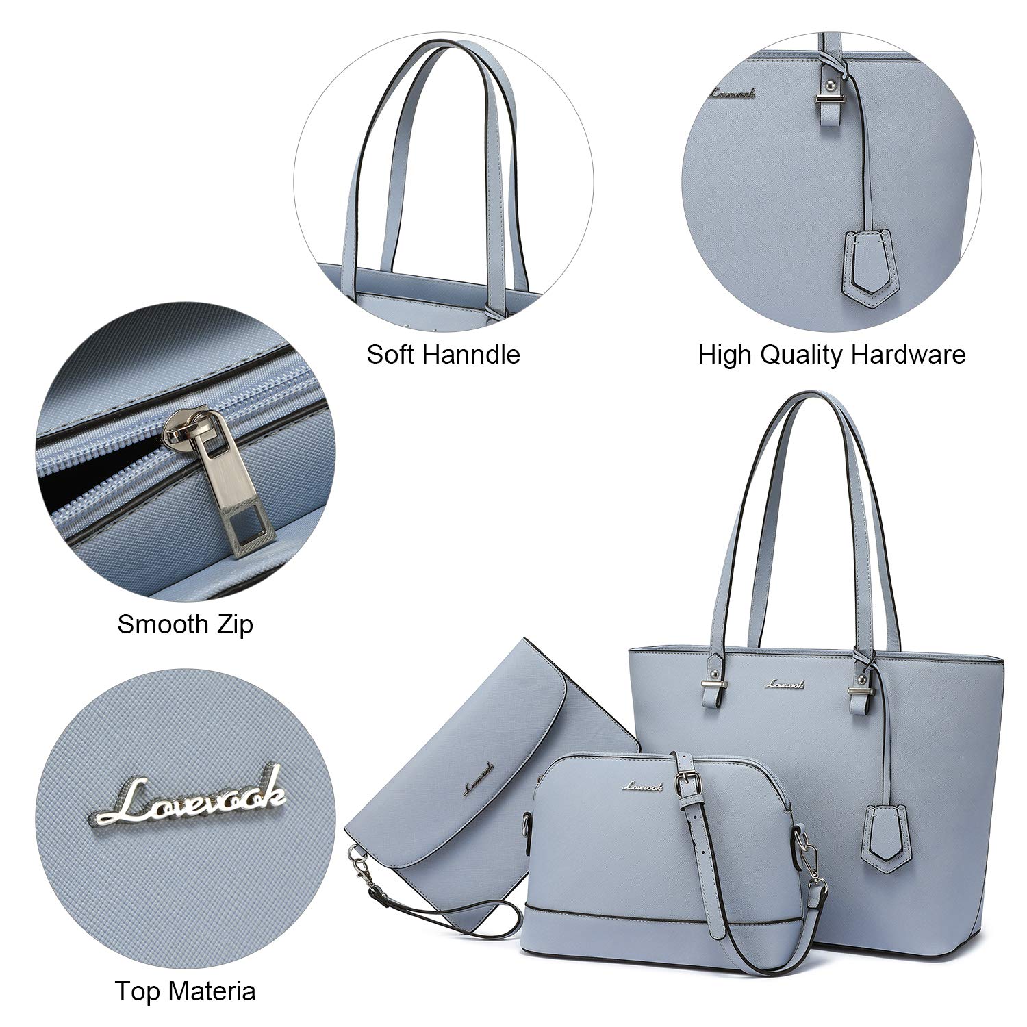 Foto 5 pulgar | Set De 3 Bolsos Lovevook De Piel Sintética Para Mujer - Venta Internacional.