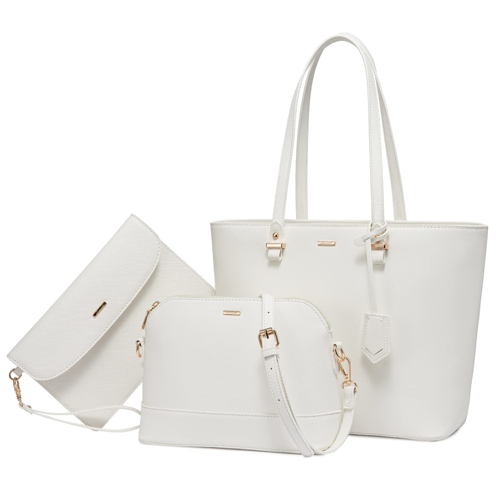 Foto 1 | Set De 3 Bolsos Lovevook De Piel Sintética, Color Blanco - Venta Internacional.