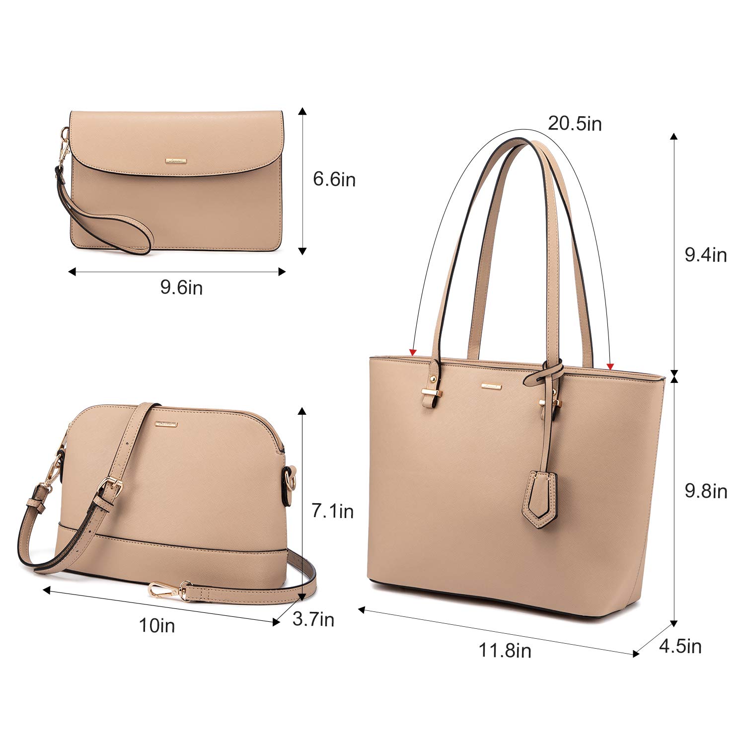 Foto 3 pulgar | Set De 3 Bolsos Lovevook De Piel Sintética Para Mujer - Venta Internacional.