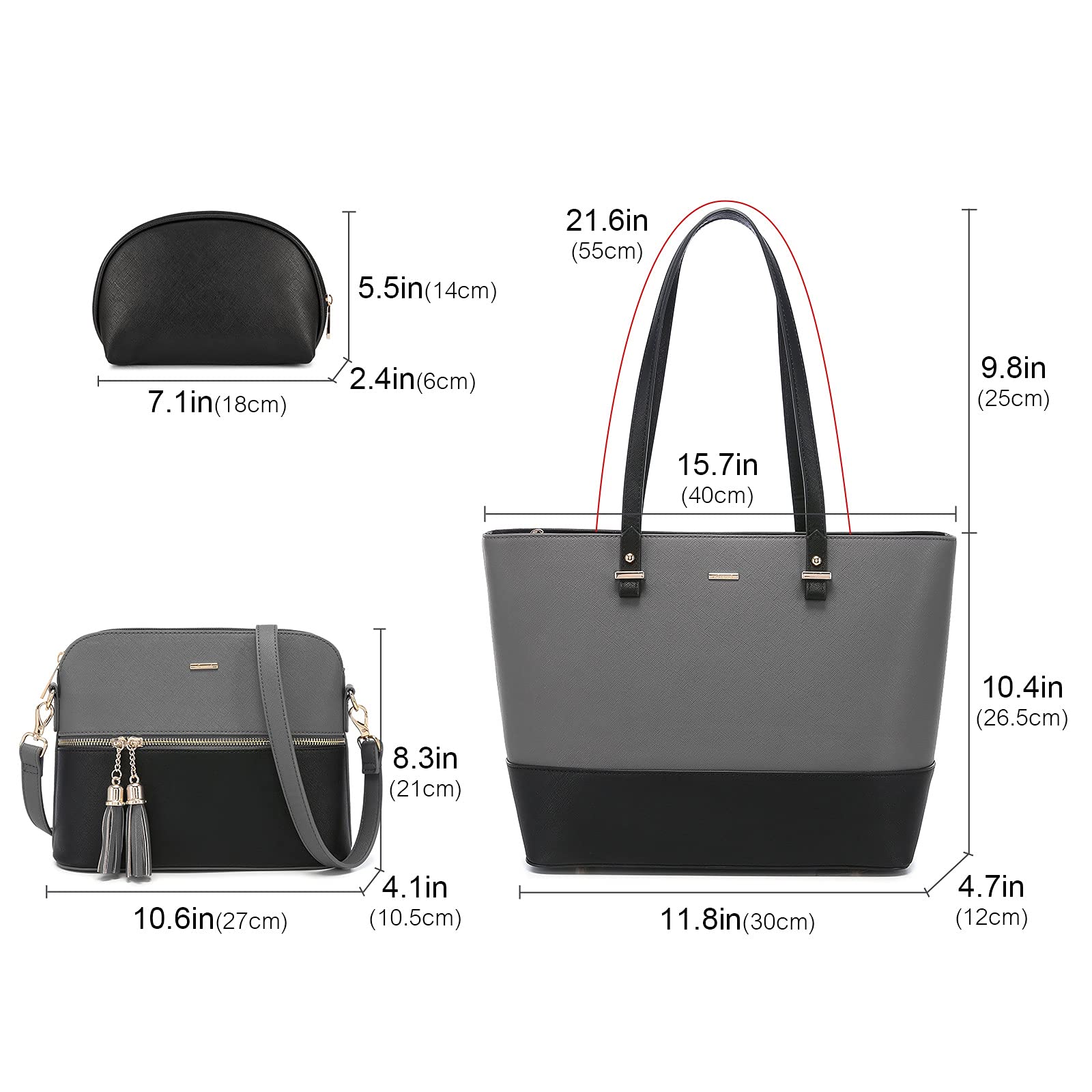 Foto 3 pulgar | Bolso De Hombro Lovevook, Bolso De Hombro Hobo, Juego De 2 Piezas - Venta Internacional.