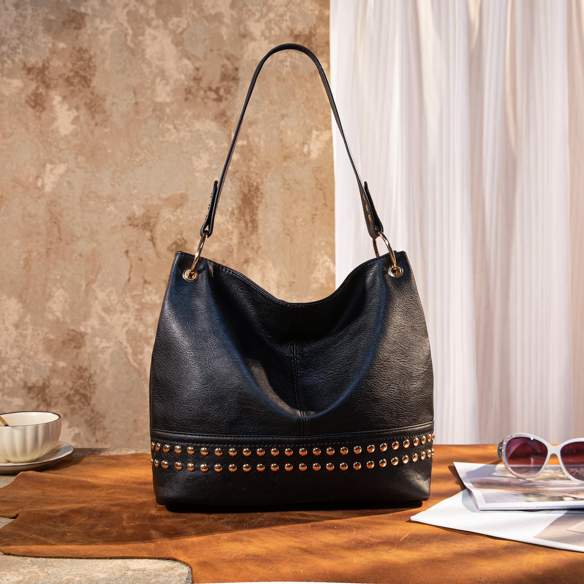 Foto 3 pulgar | Bolso Hobo Montana West Mwc-047dbk De Piel Grande Para Mujer - Venta Internacional.