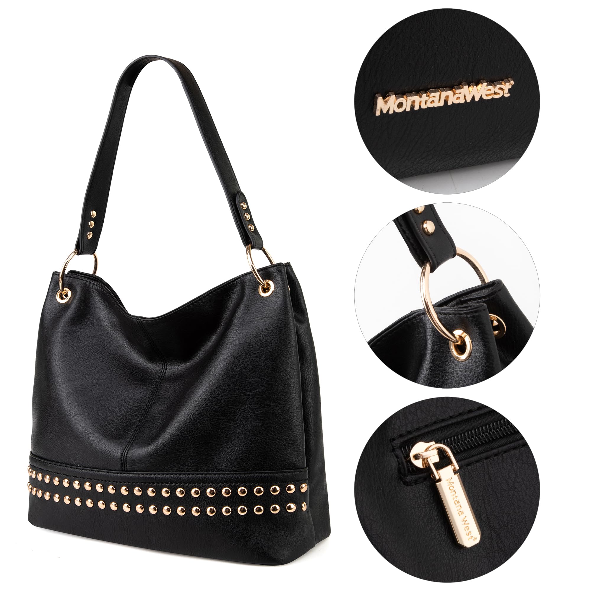 Foto 5 pulgar | Bolso Hobo Montana West Mwc-047dbk De Piel Grande Para Mujer - Venta Internacional.