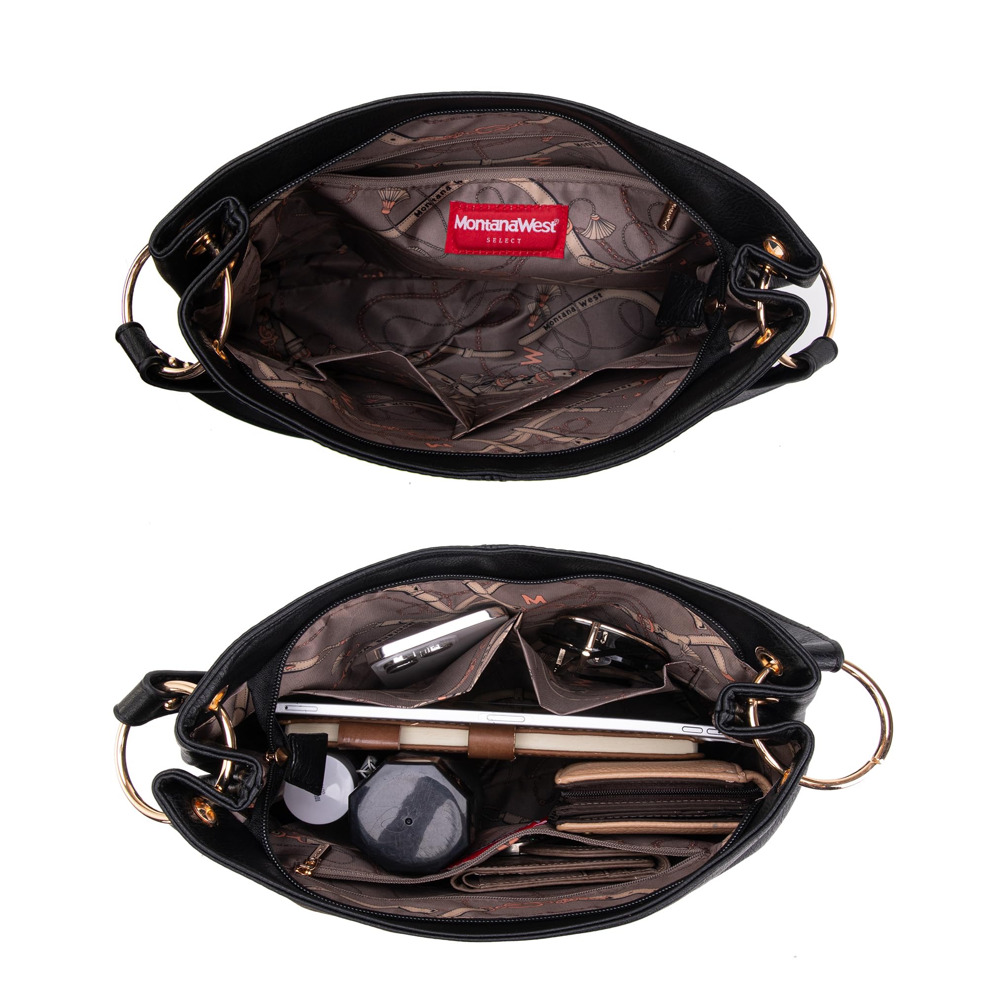 Foto 6 pulgar | Bolso Hobo Montana West Mwc-047dbk De Piel Grande Para Mujer - Venta Internacional.