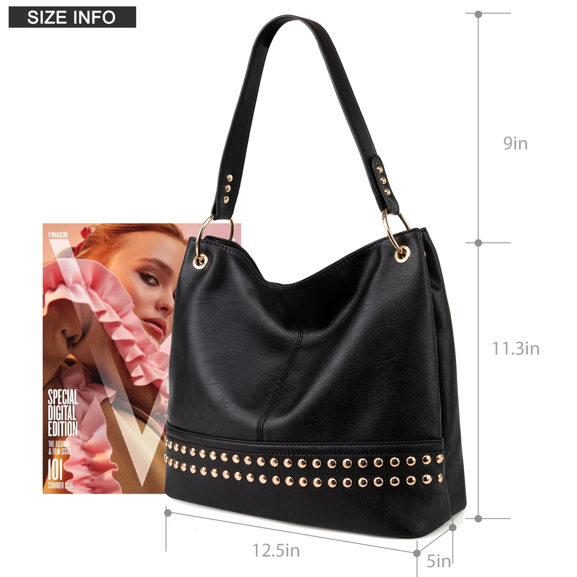 Foto 7 pulgar | Bolso Hobo Montana West Mwc-047dbk De Piel Grande Para Mujer - Venta Internacional.