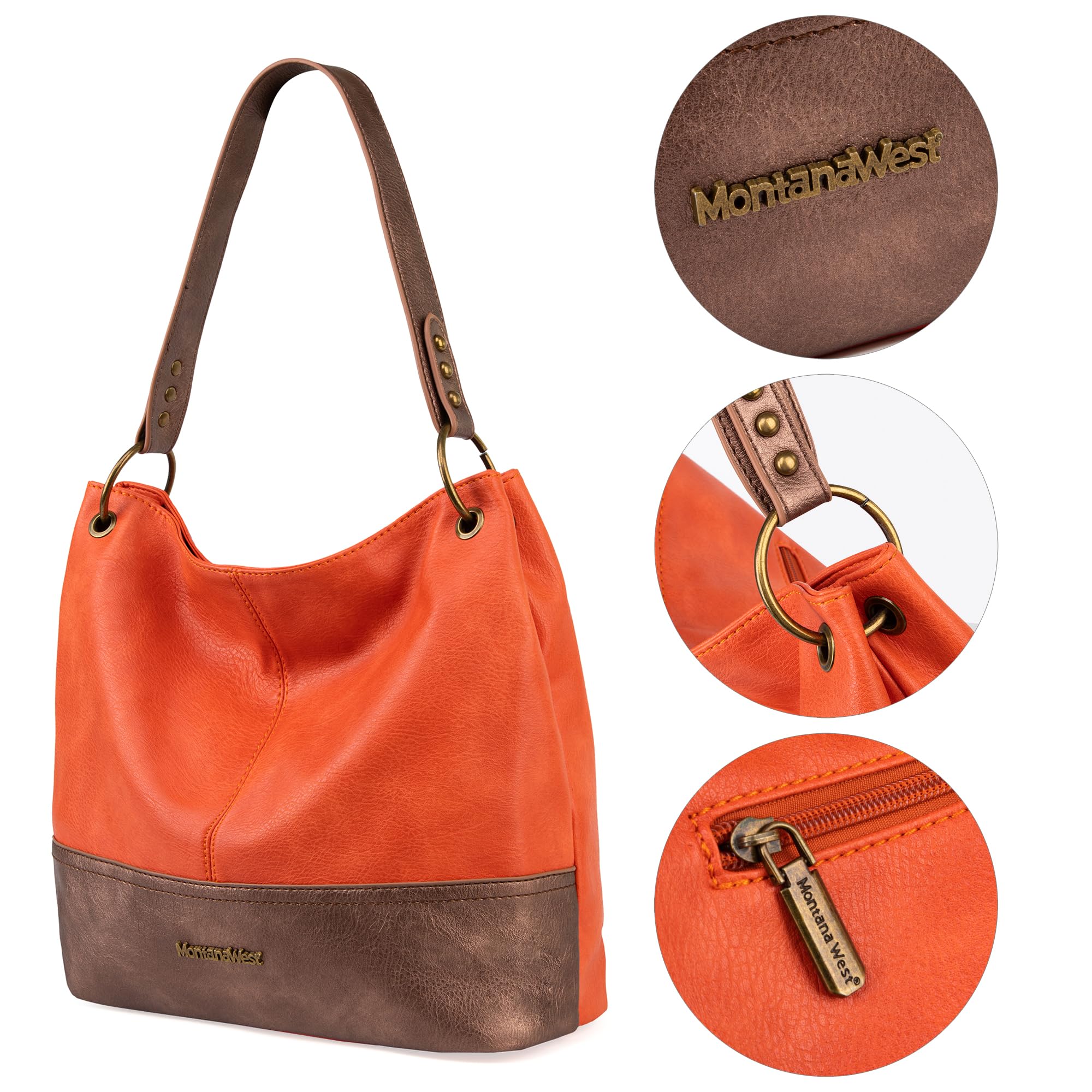 Foto 5 pulgar | Bolso Hobo Montana West Mwc-047or2 De Piel Grande Para Mujer - Venta Internacional.