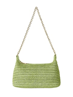 Foto 1 | Bolso De Hombro Verdusa Tejido En Paja, Bolso Verde Para Mujer - Venta Internacional.