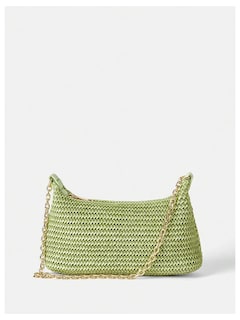 Foto 3 | Bolso De Hombro Verdusa Tejido En Paja, Bolso Verde Para Mujer - Venta Internacional.