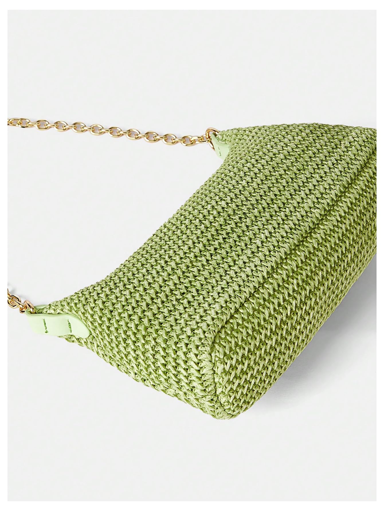 Foto 5 pulgar | Bolso De Hombro Verdusa Tejido En Paja, Bolso Verde Para Mujer - Venta Internacional.