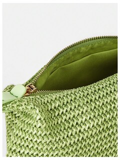 Foto 5 | Bolso De Hombro Verdusa Tejido En Paja, Bolso Verde Para Mujer - Venta Internacional.