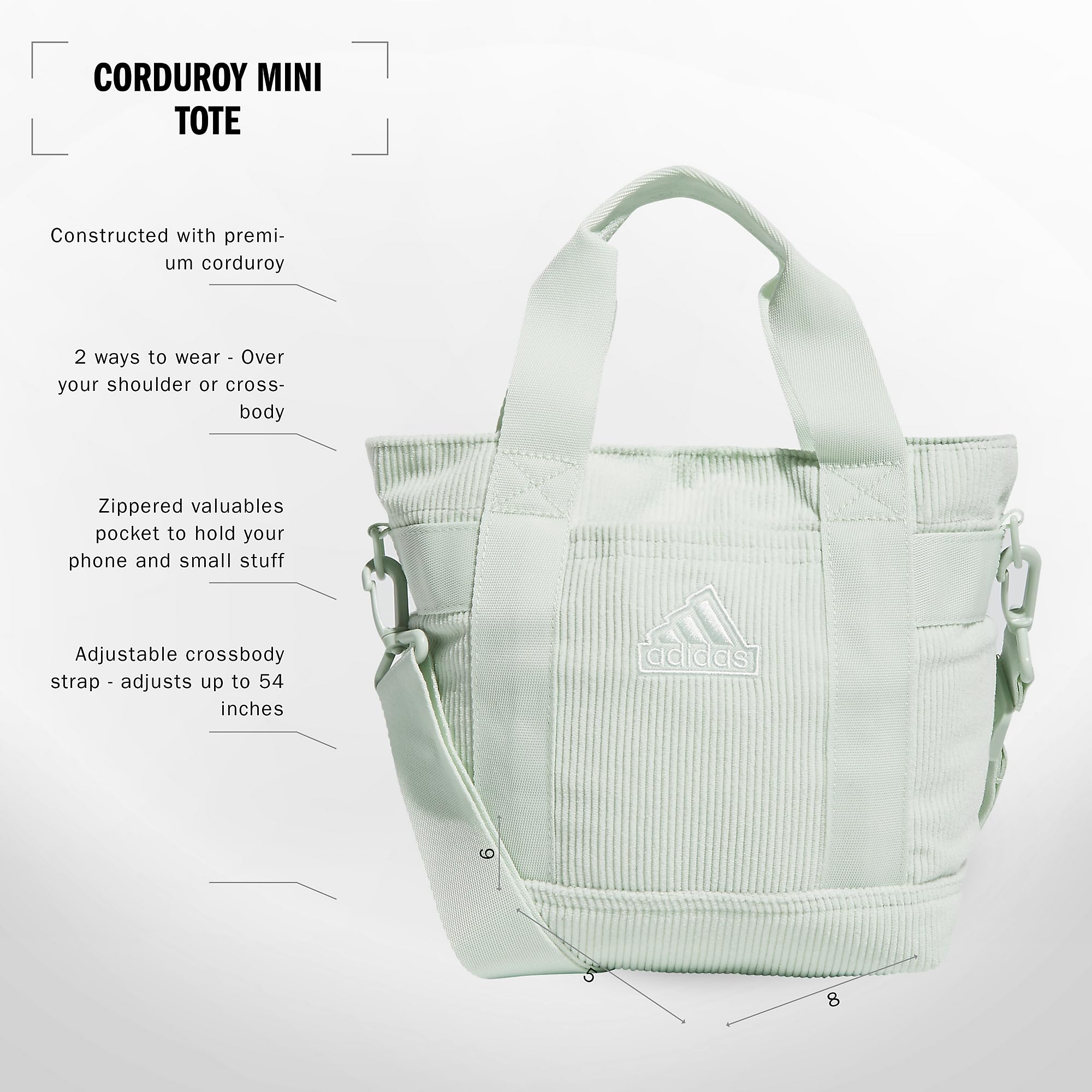 Foto 3 pulgar | Bolsa Adidas Mini Tote De 5 Litros, Pequeña, Compacta, Duradera, De Viaje, Verde - Venta Internacional.