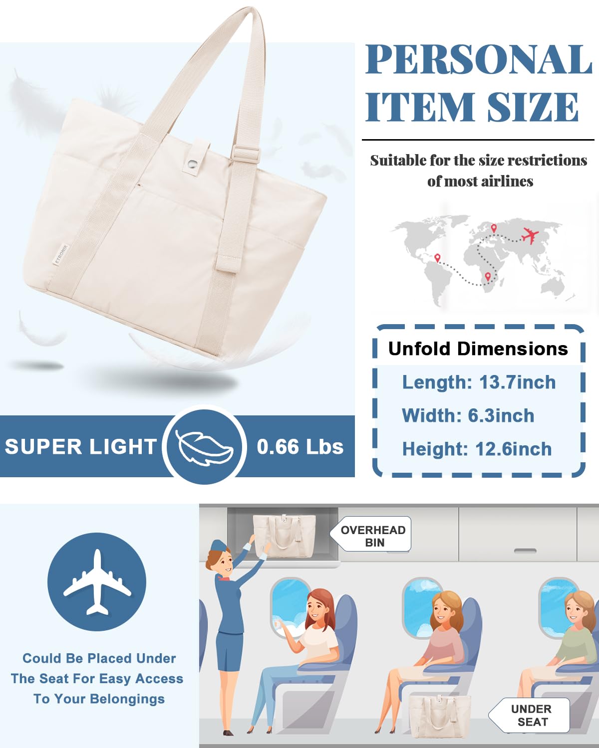 Foto 4 pulgar | Bolsa Etronik Para Mujer Plegable Para Trabajo, Viajes, Gimnasio, Escuela - Venta Internacional.